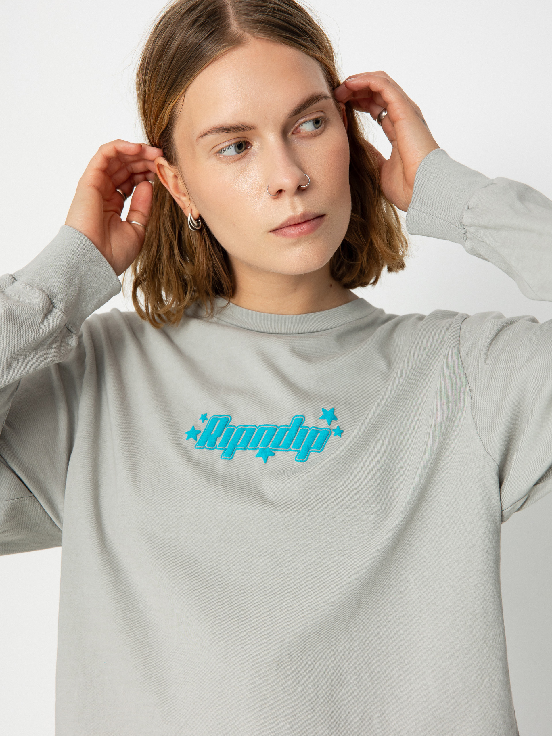RipNDip Kawaii Nerm Cropped Hosszú ujjú felső Wmn (grey)