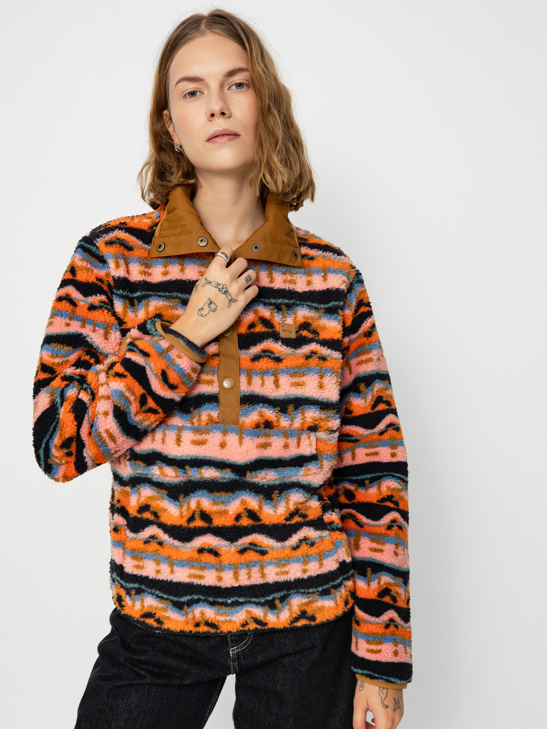 Női Billabong Switchback Pullover Polár pulóver (papaya)