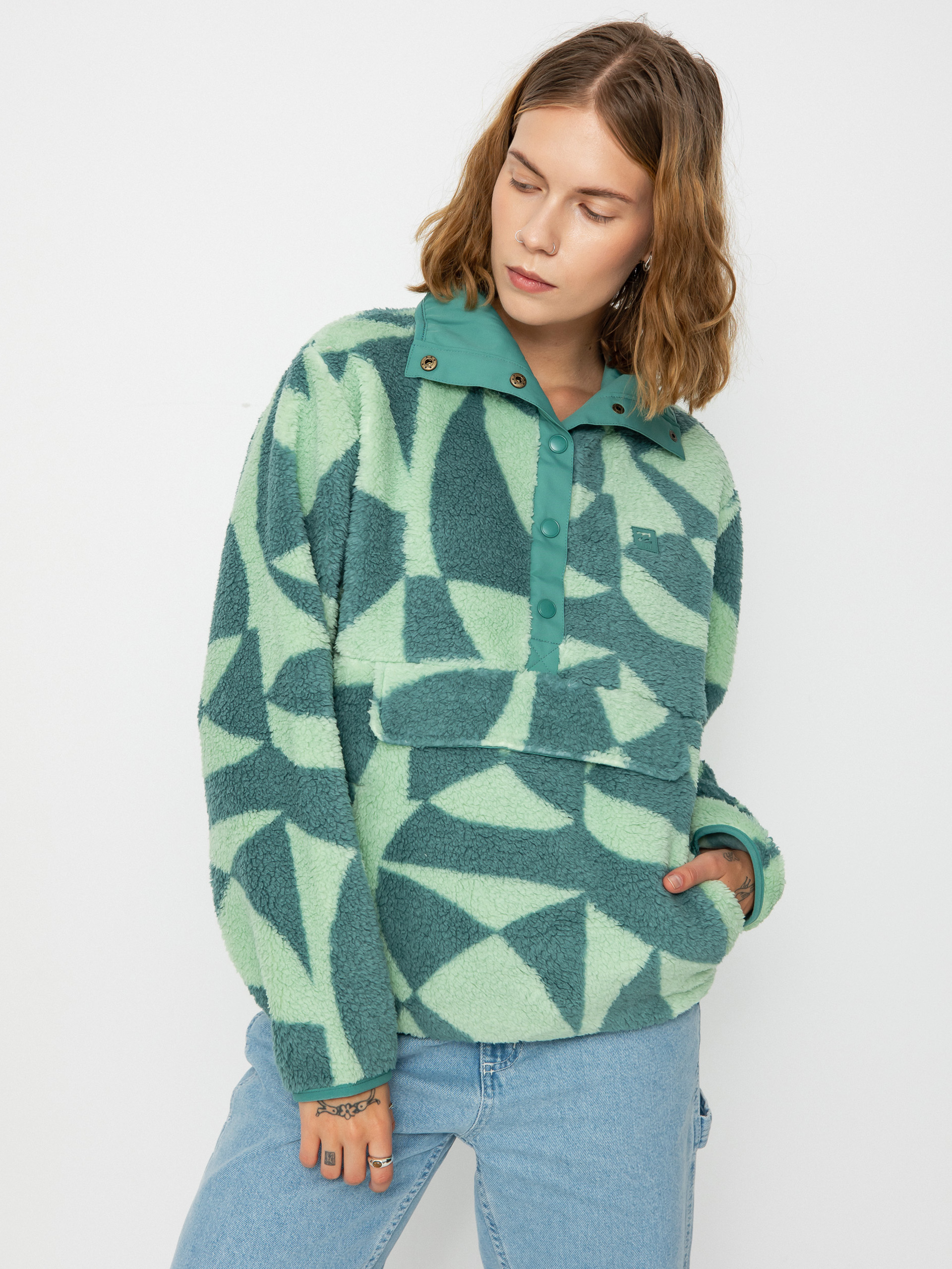 Női Billabong Switchback Pullover Polár pulóver (pine)