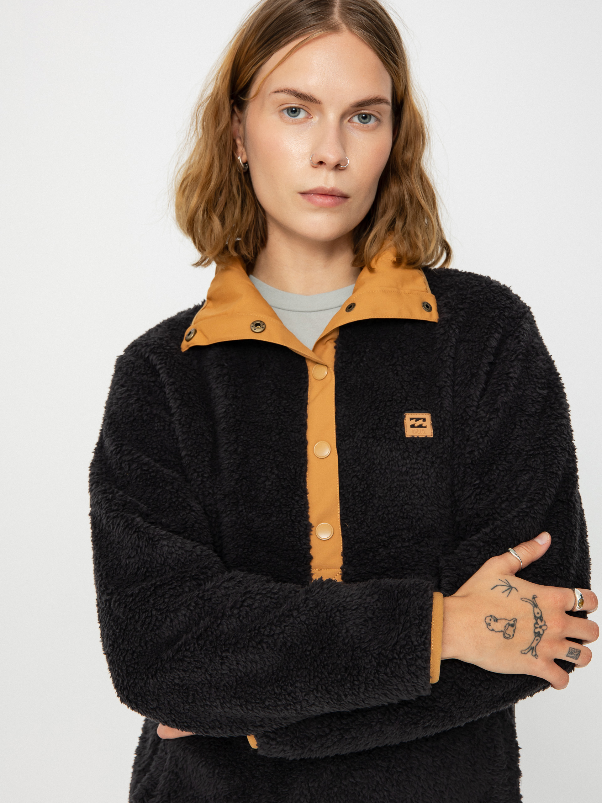 Női Billabong Switchback Pullover Polár pulóver (black sands)