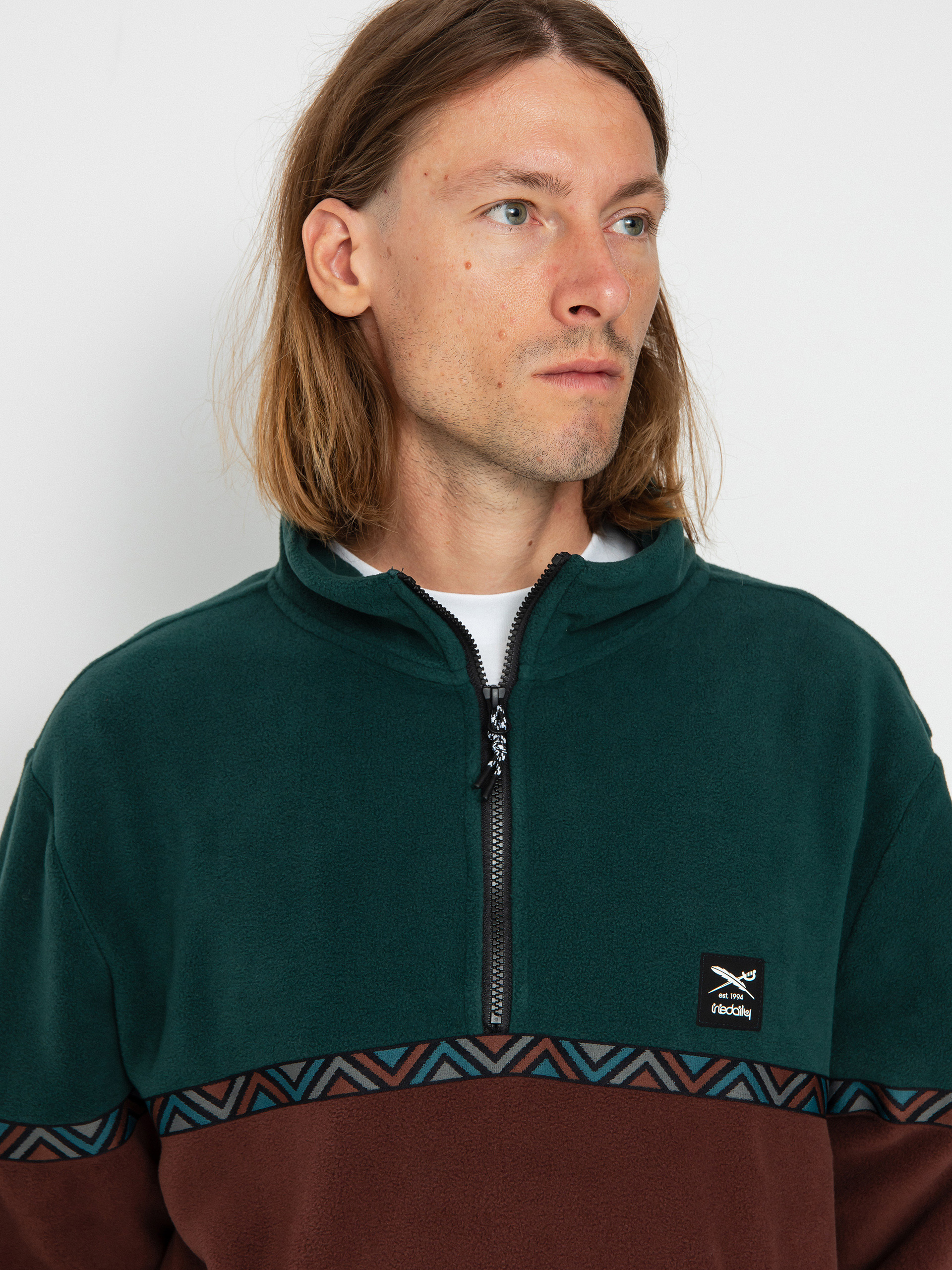 Férfi Iriedaily Monte Noe Polár pulóver (night forest)