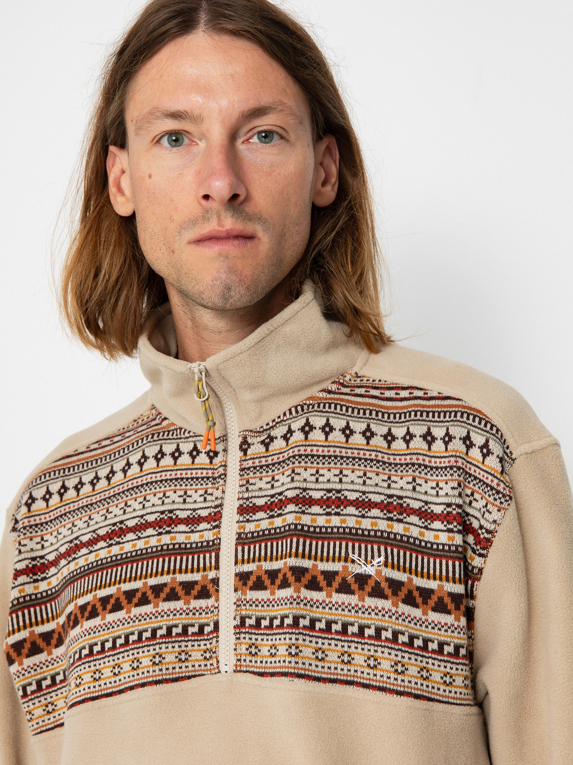 Férfi Iriedaily Kneece Polár pulóver (khaki)