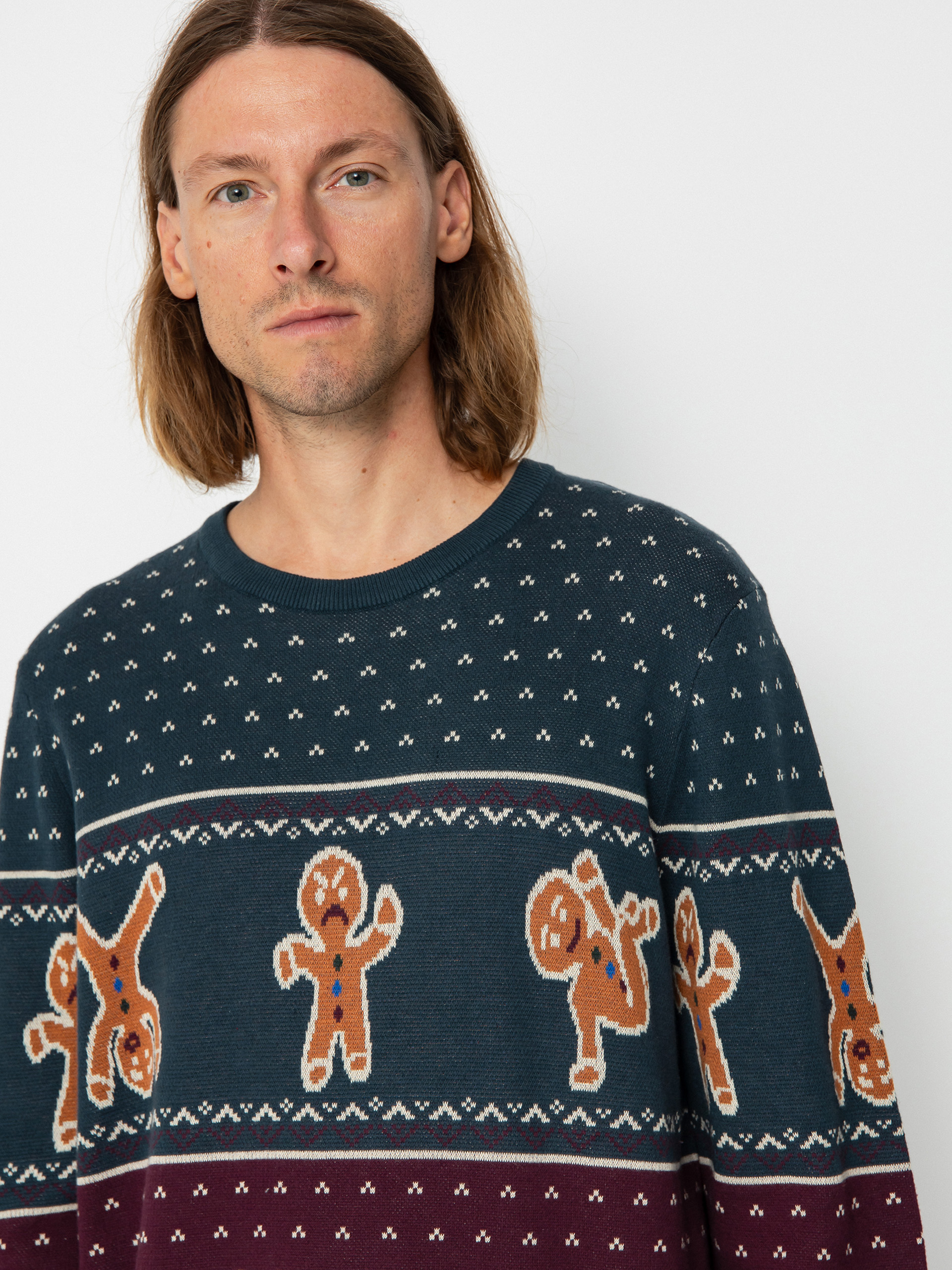 Iriedaily Cookieman Pulóver (green red)