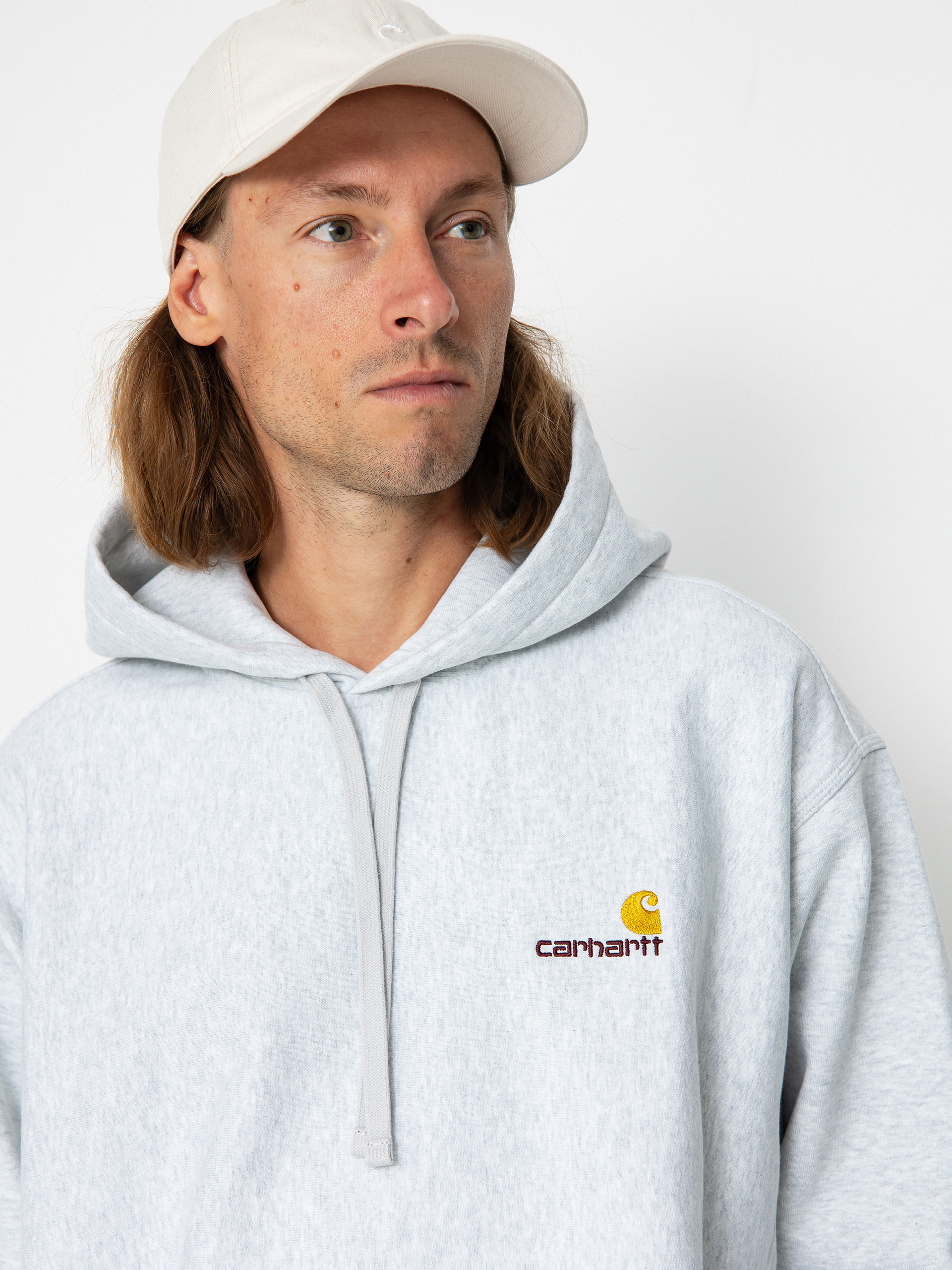 Carhartt WIP American Script HD Kapucnis pulóver (ash heather)