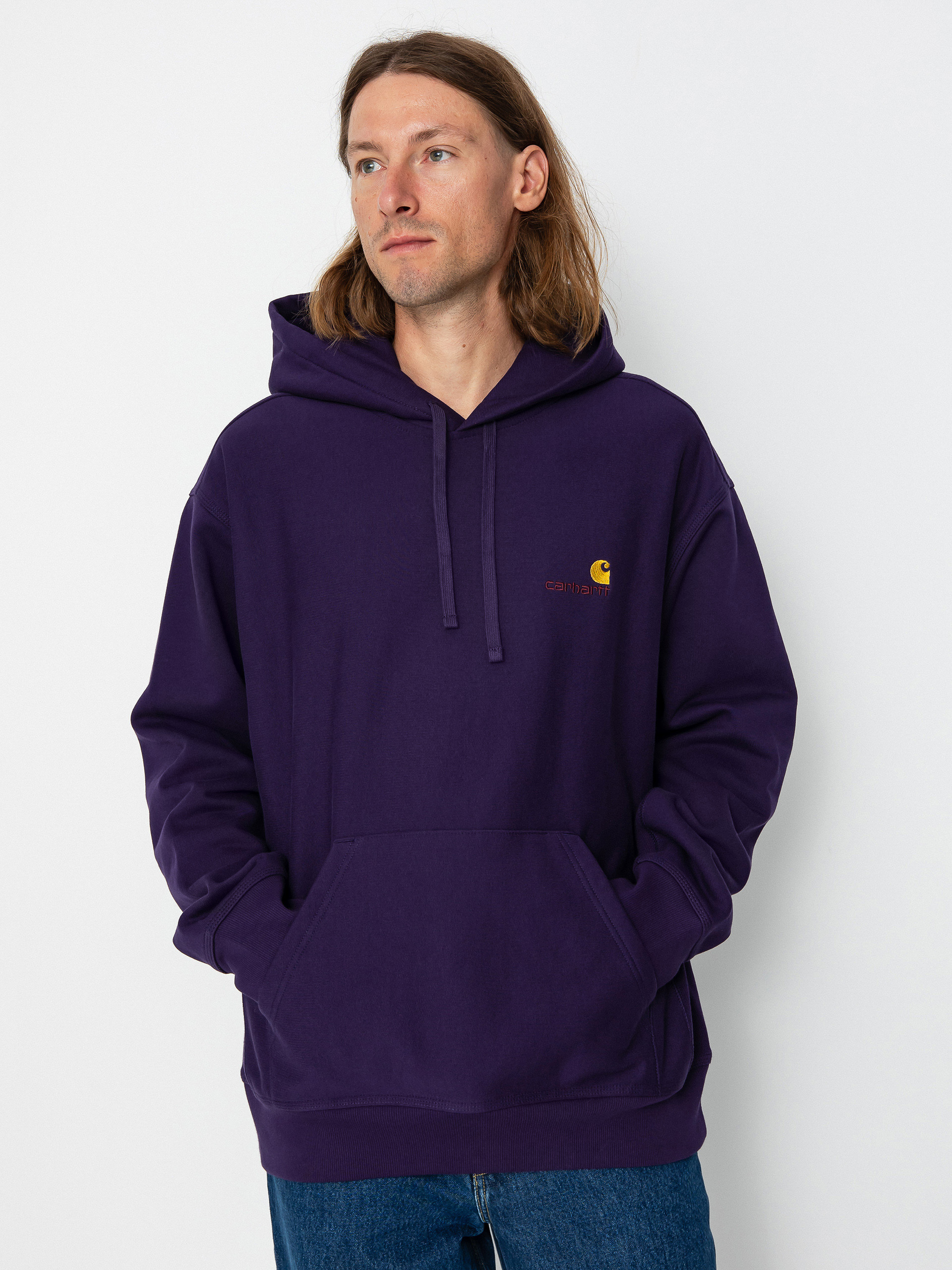 Carhartt WIP American Script HD Kapucnis pulóver (cassis)