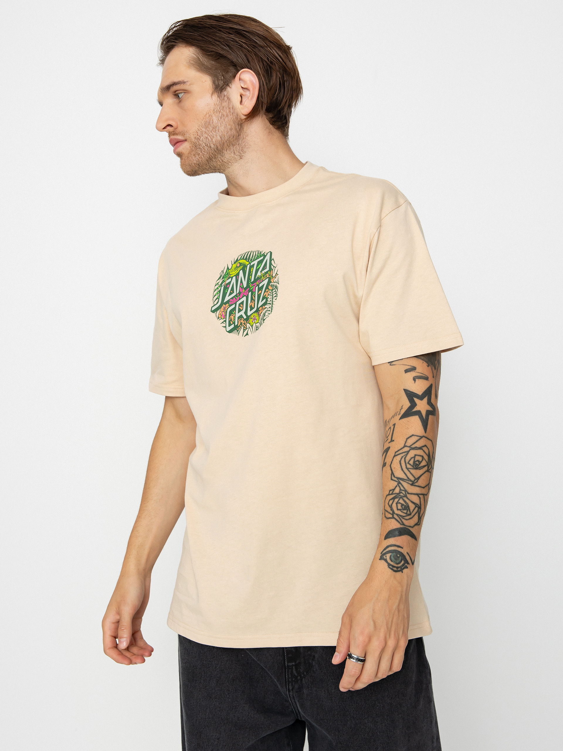 Santa Cruz Asp Flores Dot Front Ujjatlan felső (oat)