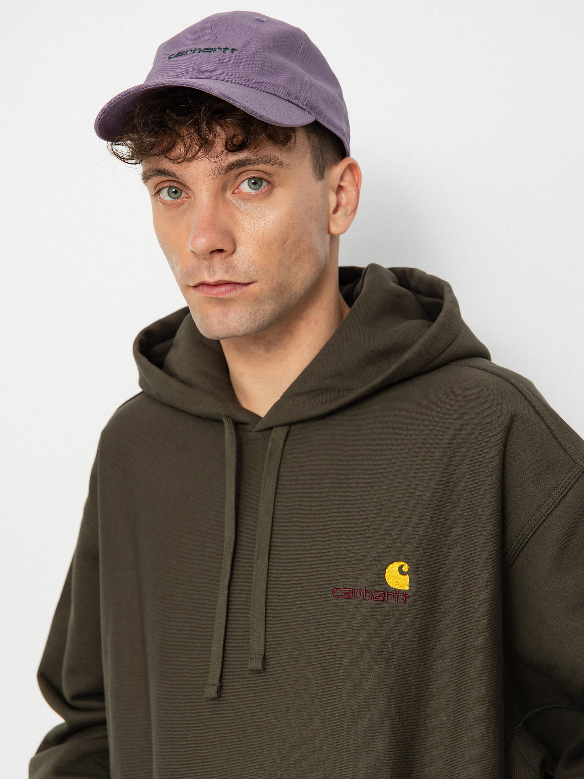 Carhartt WIP American Script HD Kapucnis pulóver (plant)