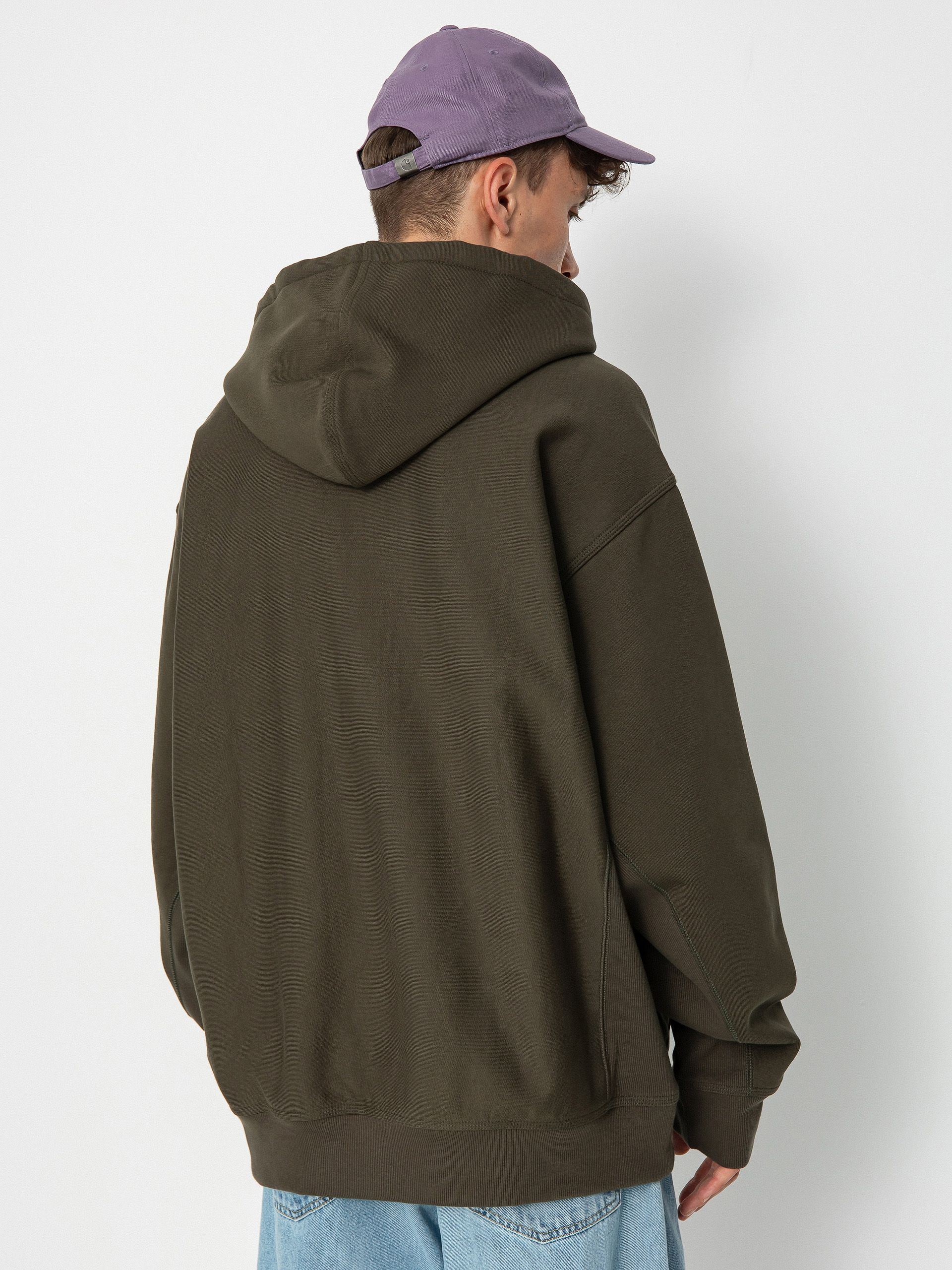 Carhartt WIP American Script HD Kapucnis pulóver (plant)