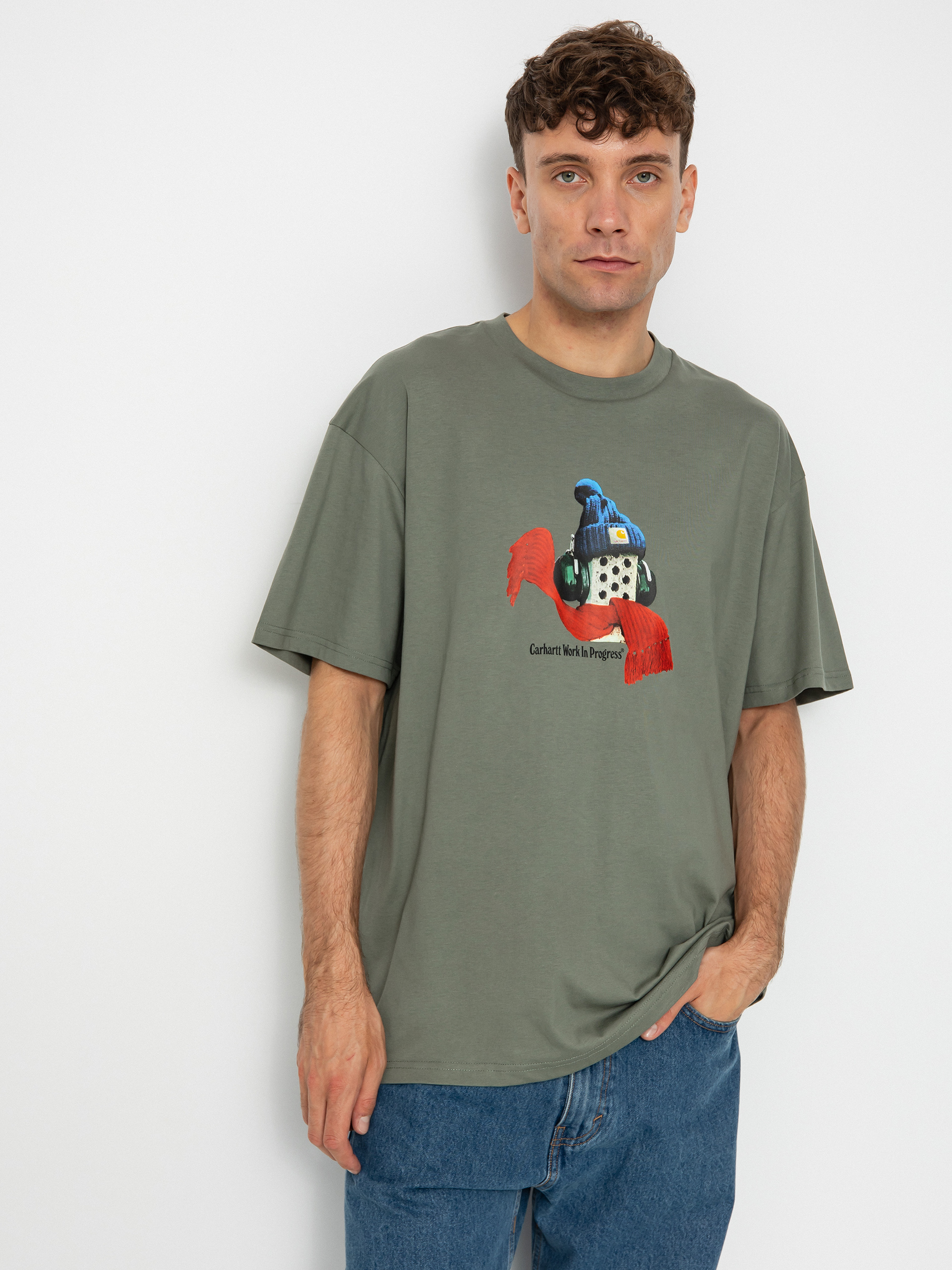 Carhartt WIP Stone Cold Ujjatlan felső (smoke green)