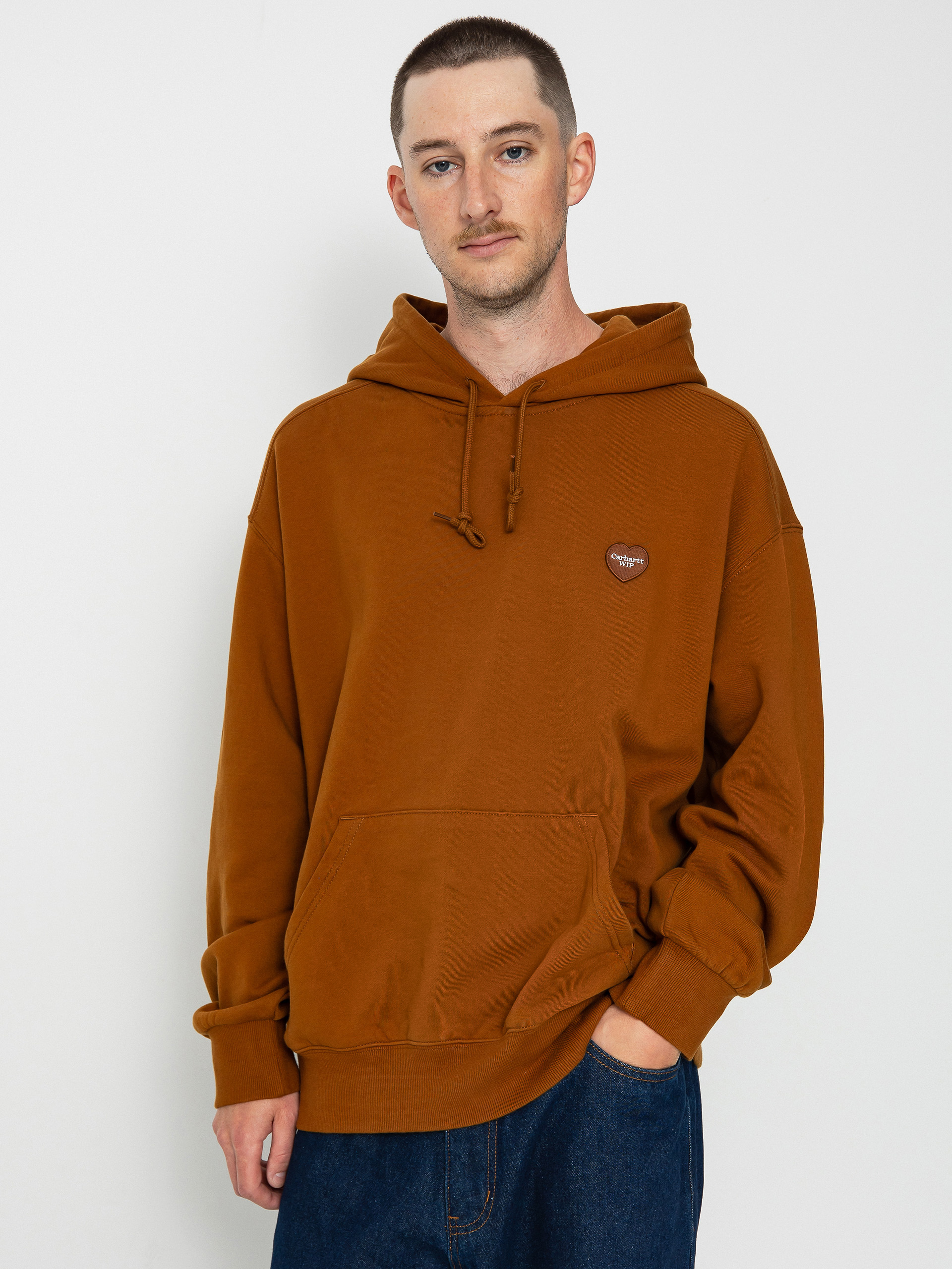 Carhartt WIP Heart Patch HD Kapucnis pulóver (deep h brown)