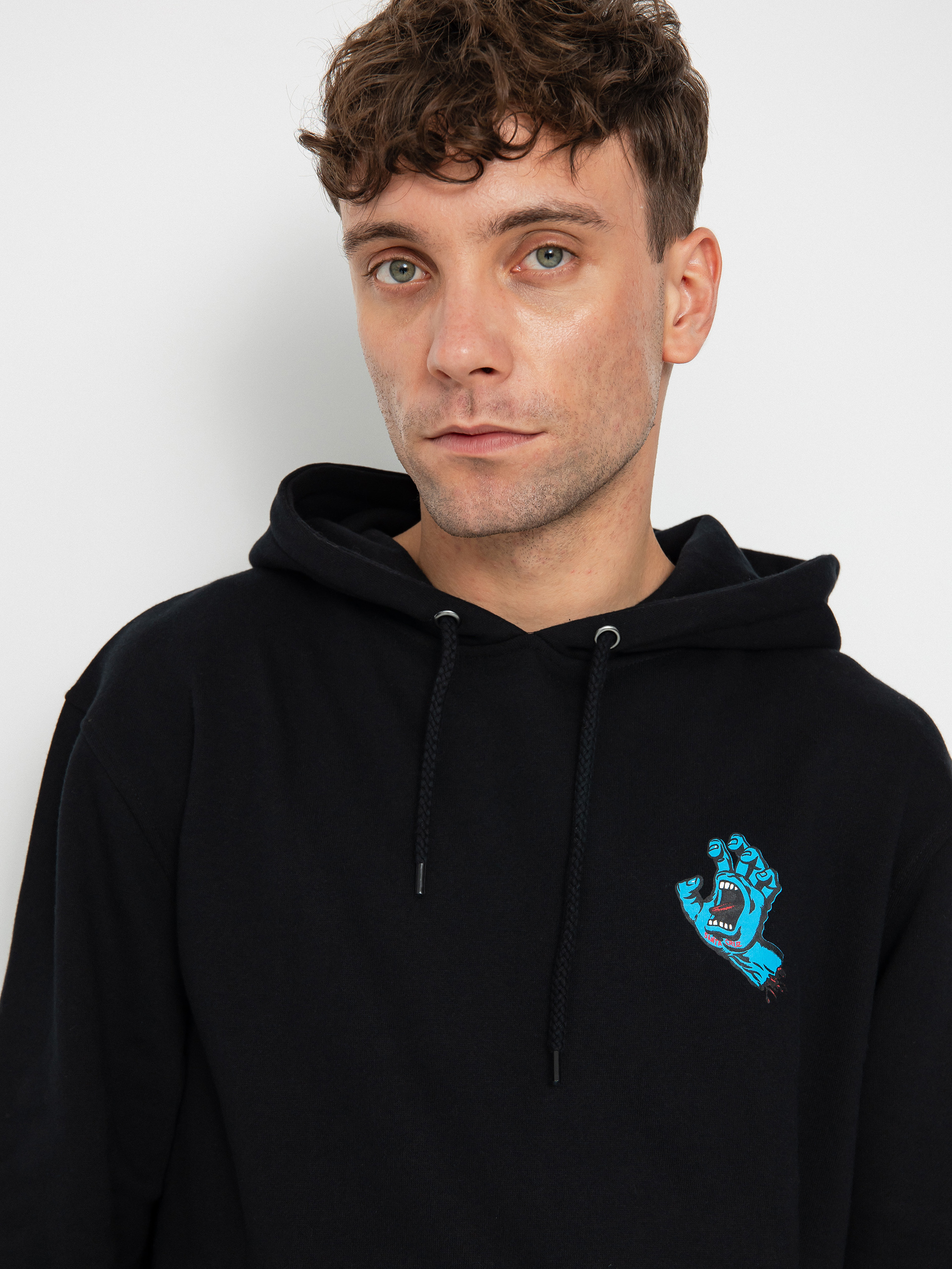 Santa Cruz Screaming Hand Chest HD Kapucnis pulóver (black)