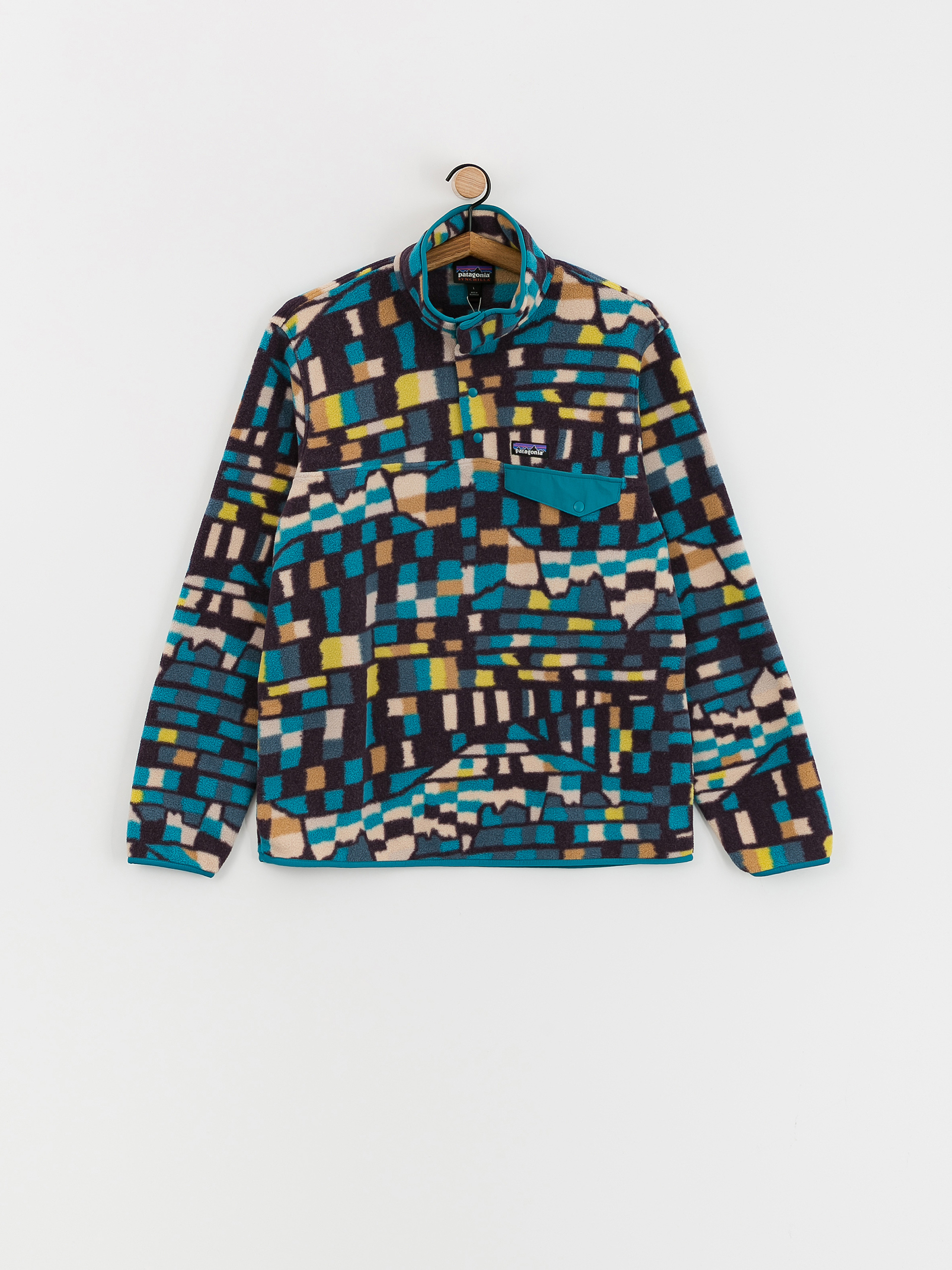 Férfi Patagonia Lightweight Synchilla Snap T Polár pulóver (fitz roy patchwork/belay blue)