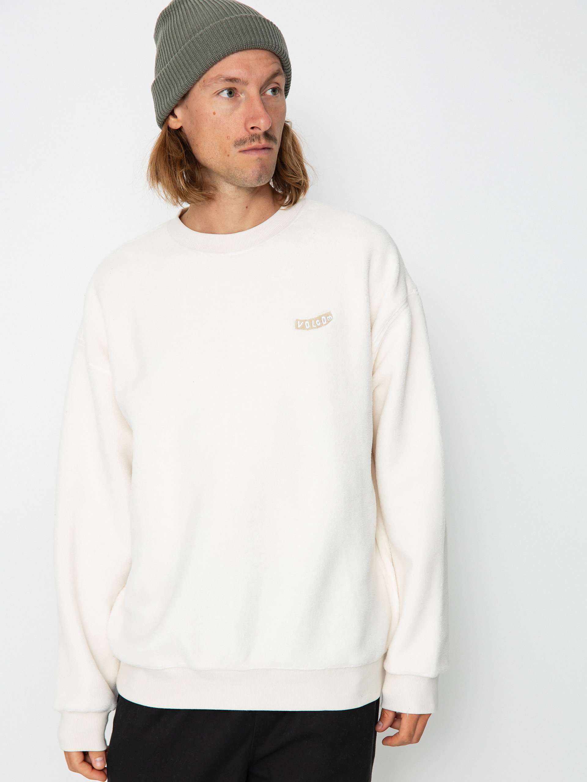 Volcom Too Kool Lse Crew Pulóver (dirty white)