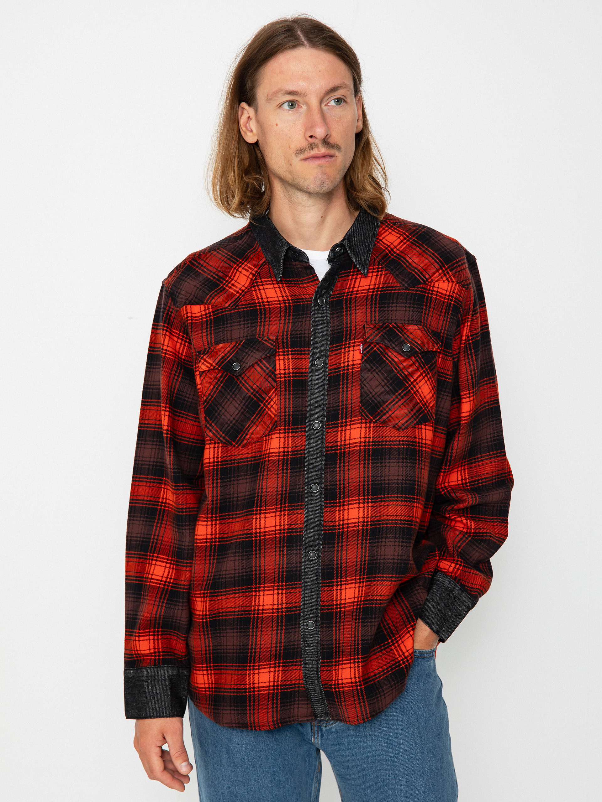 Levi's® Barstow Western Standard Ing (red plaid)