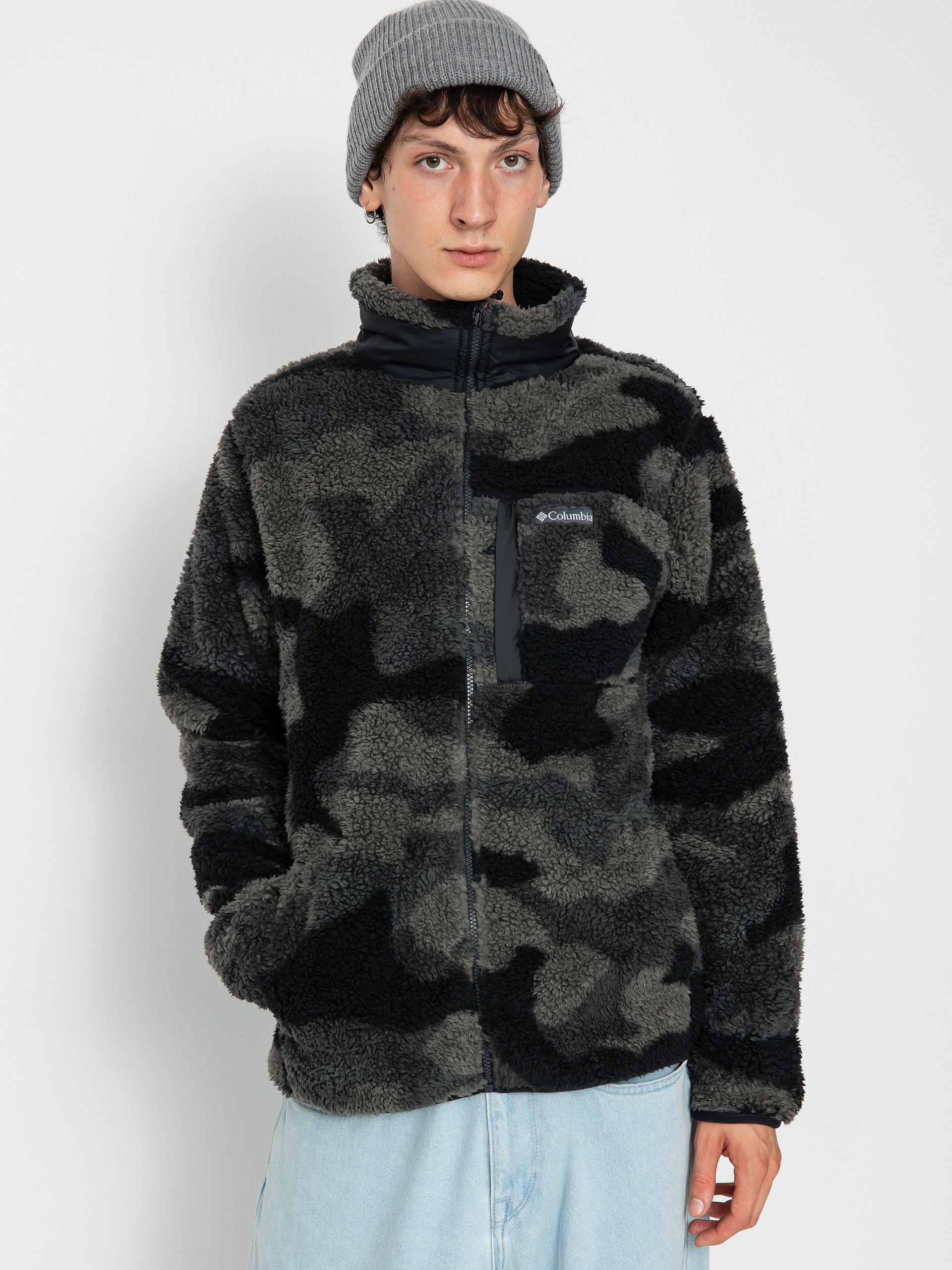 Férfi Columbia Winter Pass Print Fleece Full Zip Polár pulóver (black mod camo)