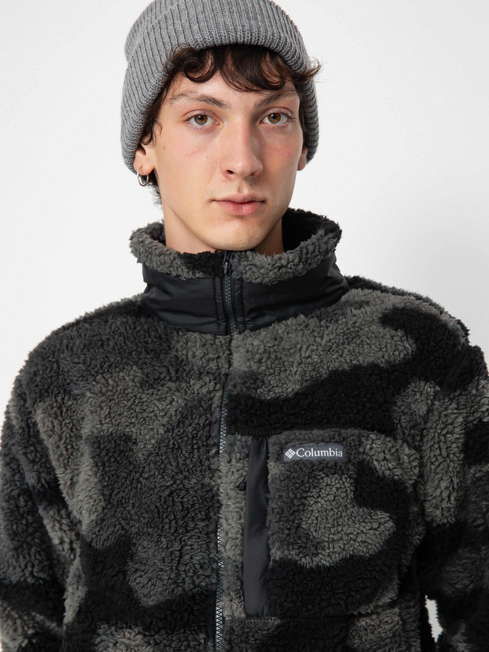 Férfi Columbia Winter Pass Print Fleece Full Zip Polár pulóver (black mod camo)