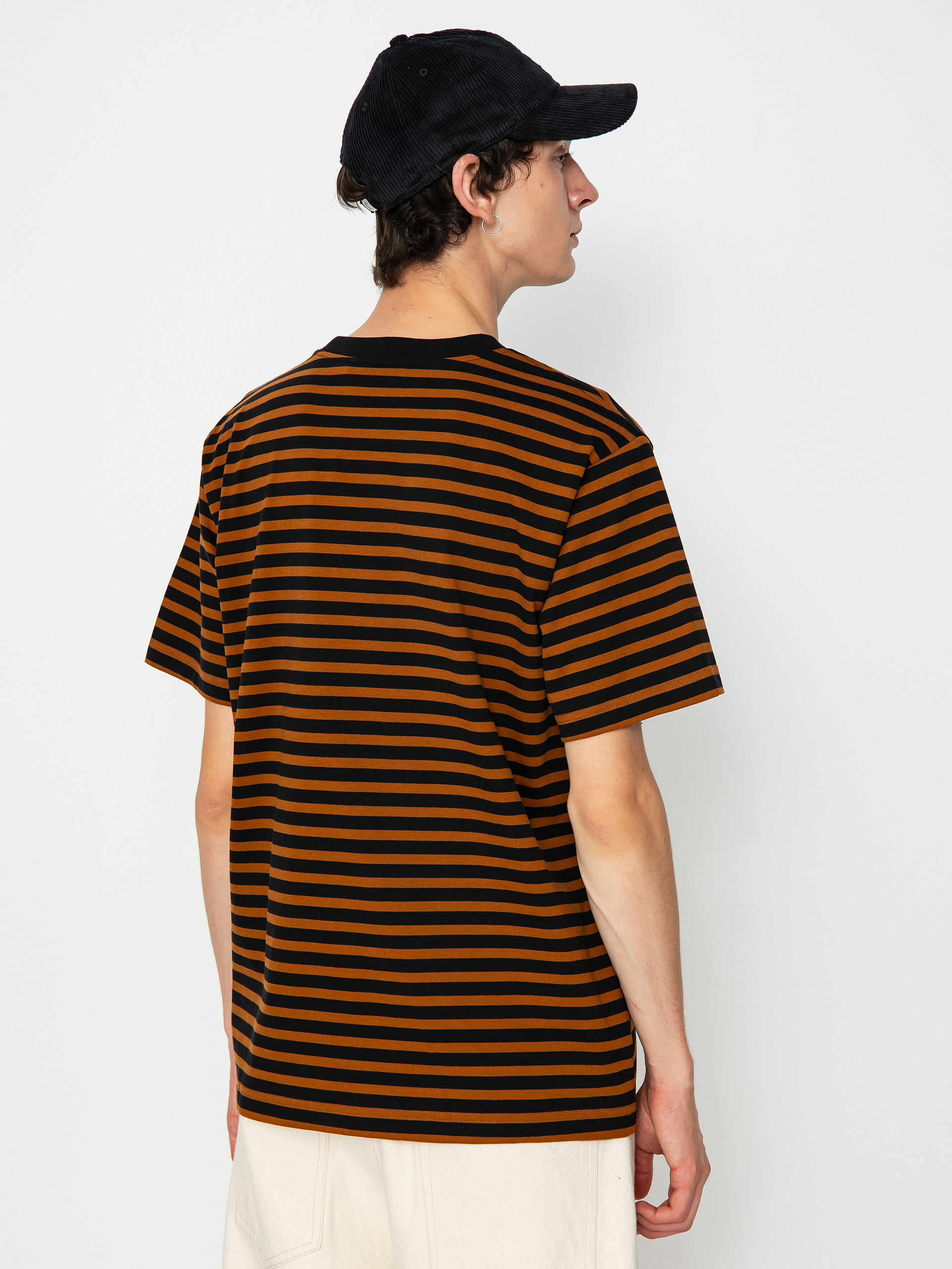 Carhartt WIP Seidler Pocket Póló (seidler stripe deep h brown/black)