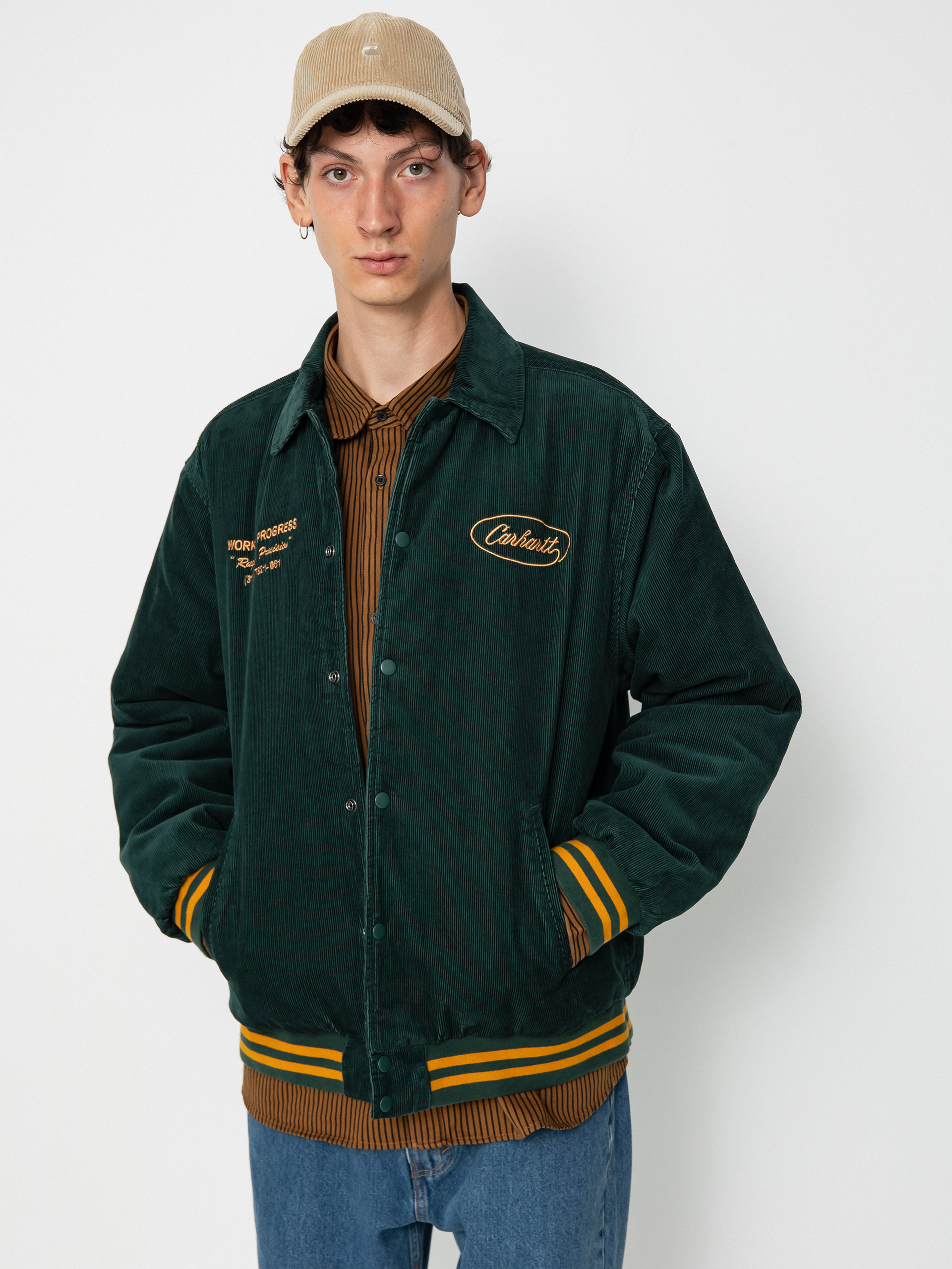 Carhartt WIP Rugged Letterman Dzseki (discovery green/buckthorn)