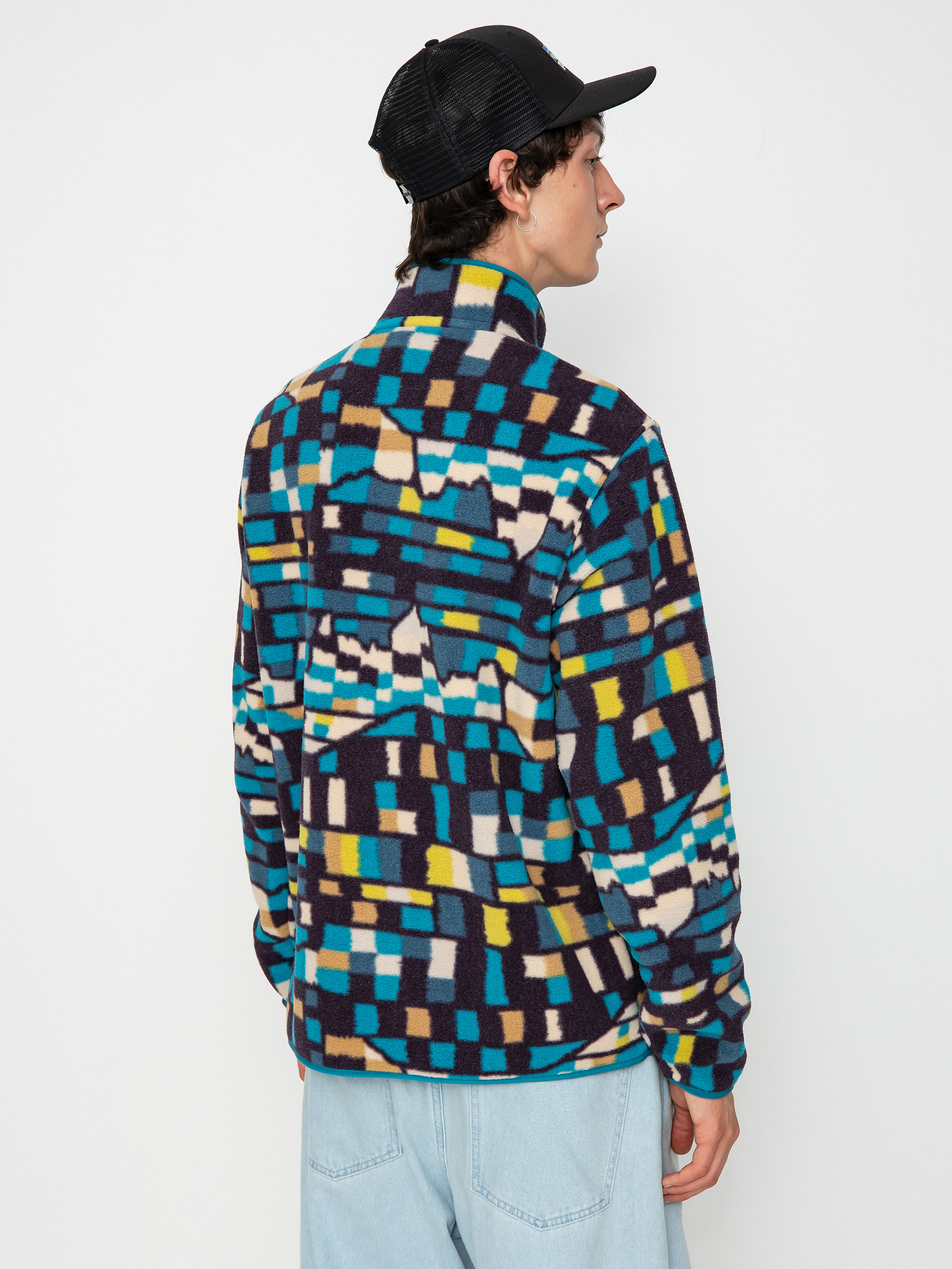 Férfi Patagonia Lightweight Synchilla Snap T Polár pulóver (fitz roy patchwork/belay blue)