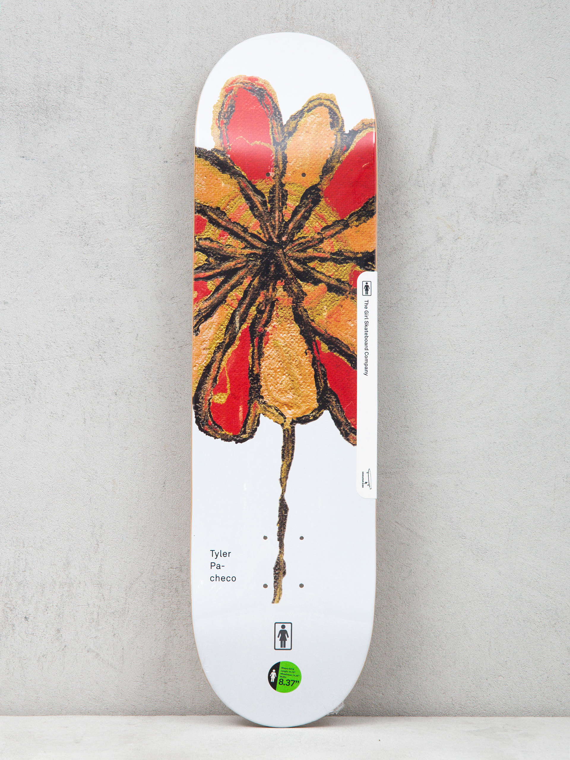 Girl Skateboard Pacheco Blooming Gördeszka lap (white)