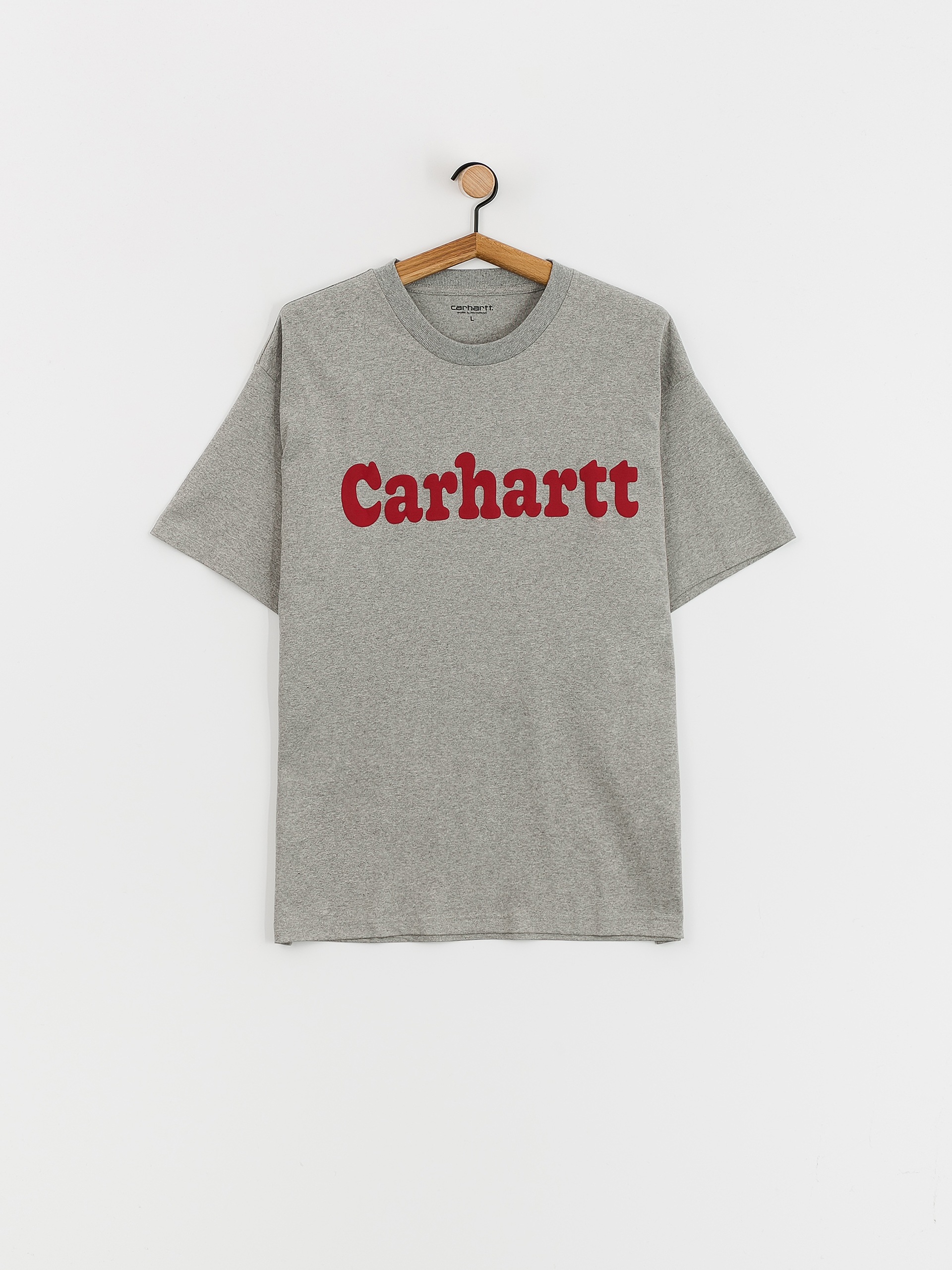 Carhartt WIP Bubbles Póló (grey heather/cherry)