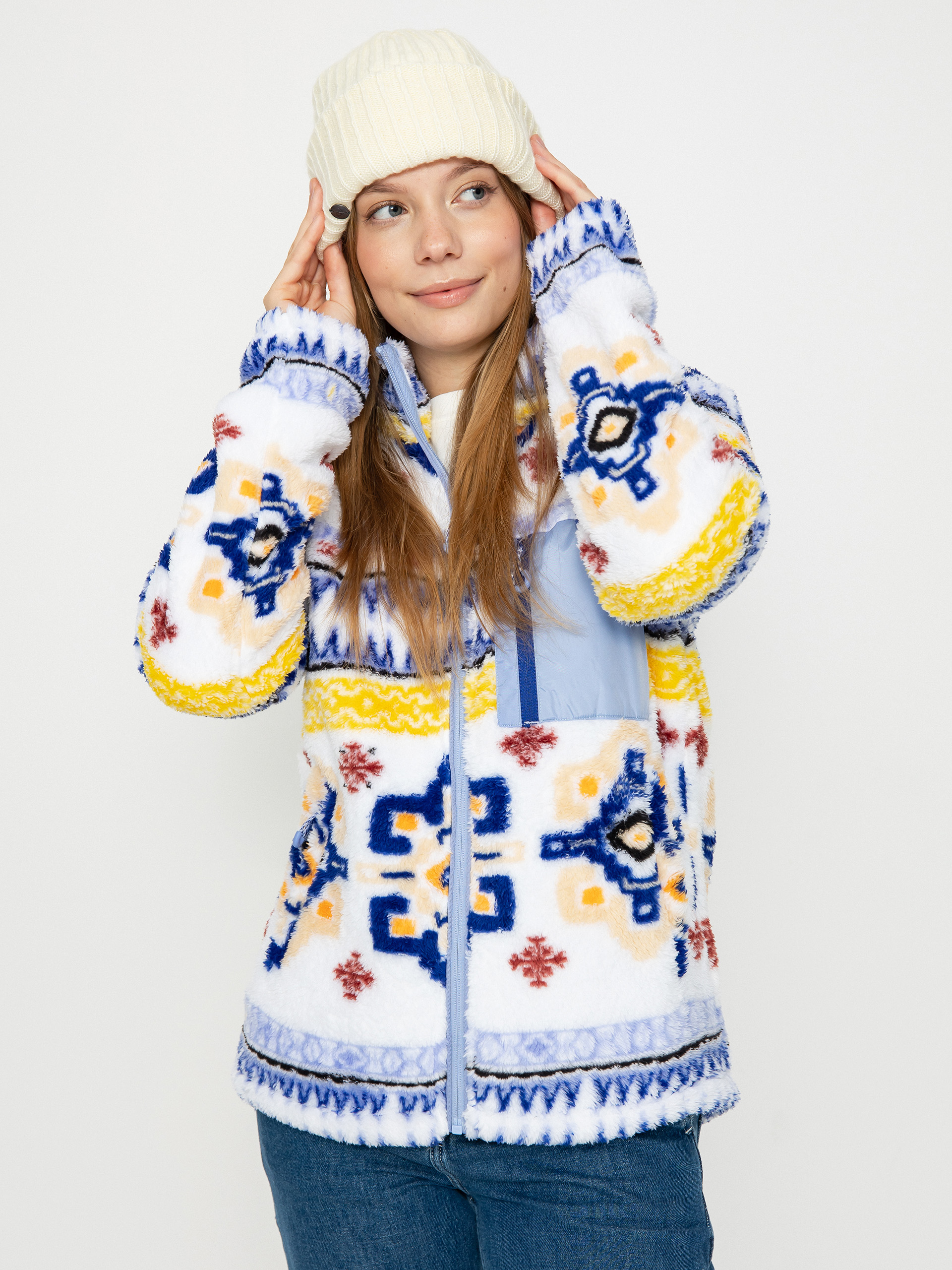 Női Roxy Alabama Full Zip Polár pulóver (bright white chandail)