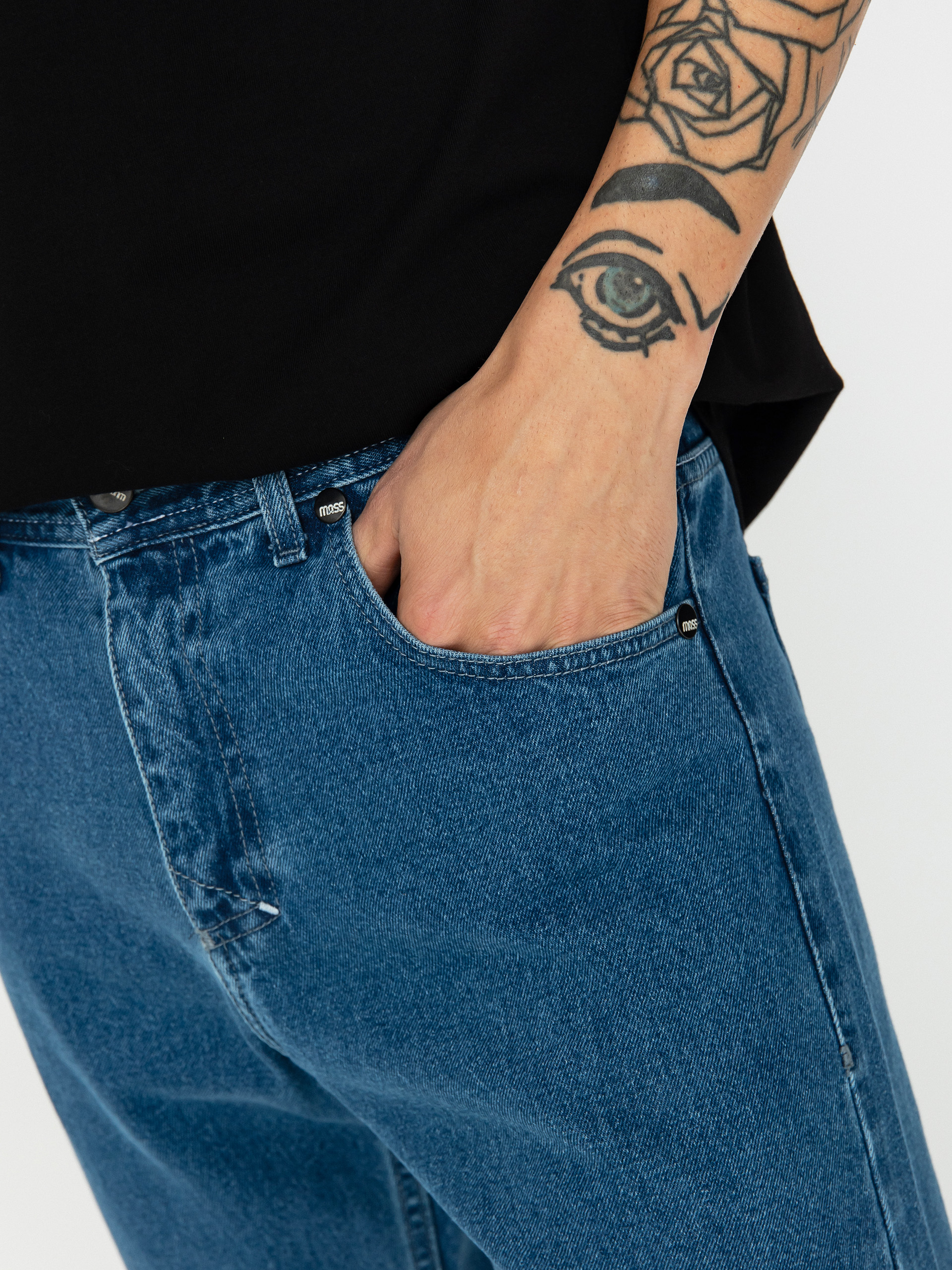 MassDnm Base Jeans Regular Fit Kisnadrág (blue)