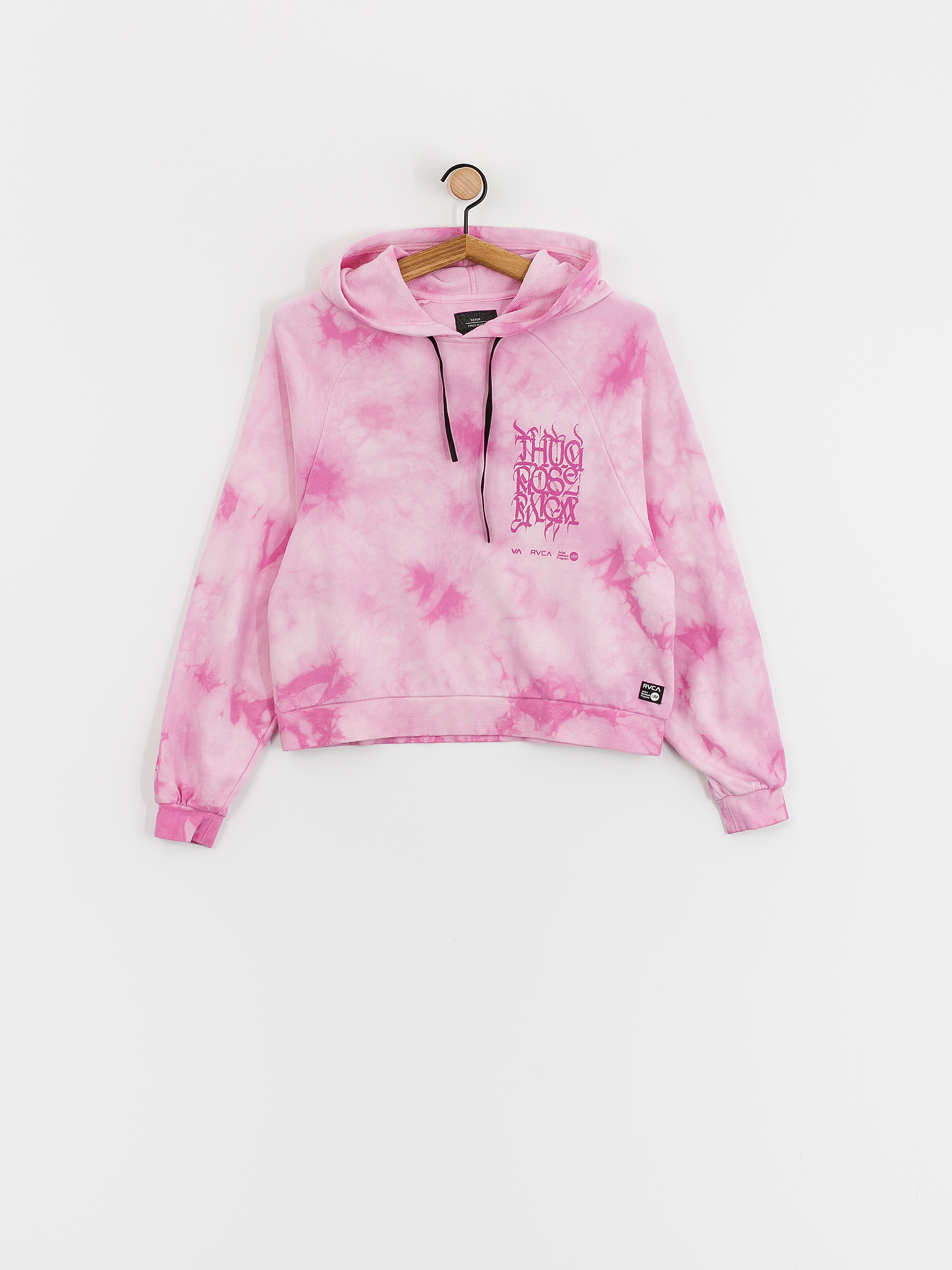 RVCA Thug Rose Crop HD Kapucnis pulóver Wmn (rose pink)