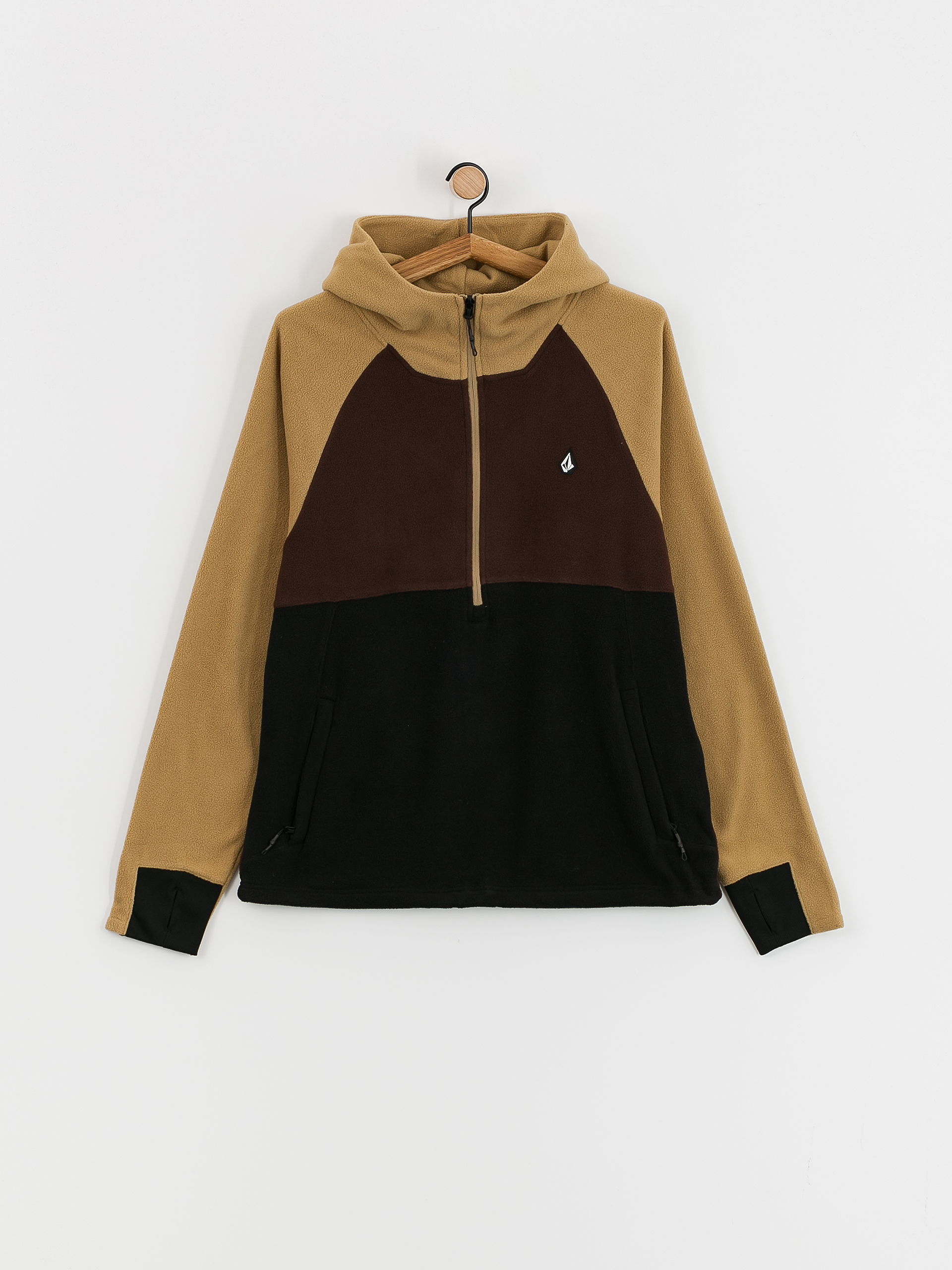 Férfi Volcom Polar 1/2 Zip HD Thermo pulóver (dark khaki)