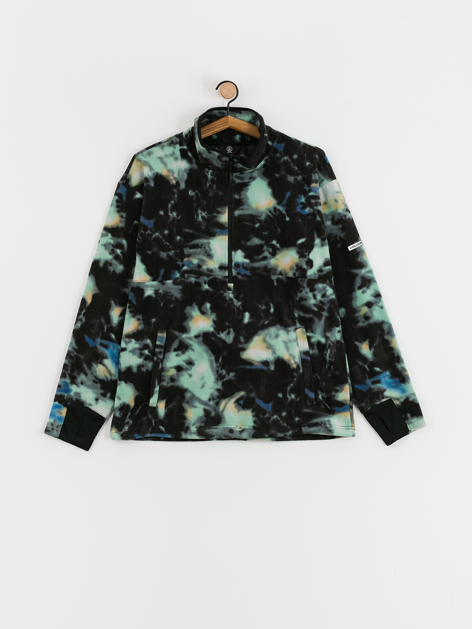 Férfi Volcom Polar Mock 1/2 Zip Thermo pulóver (spritz black)