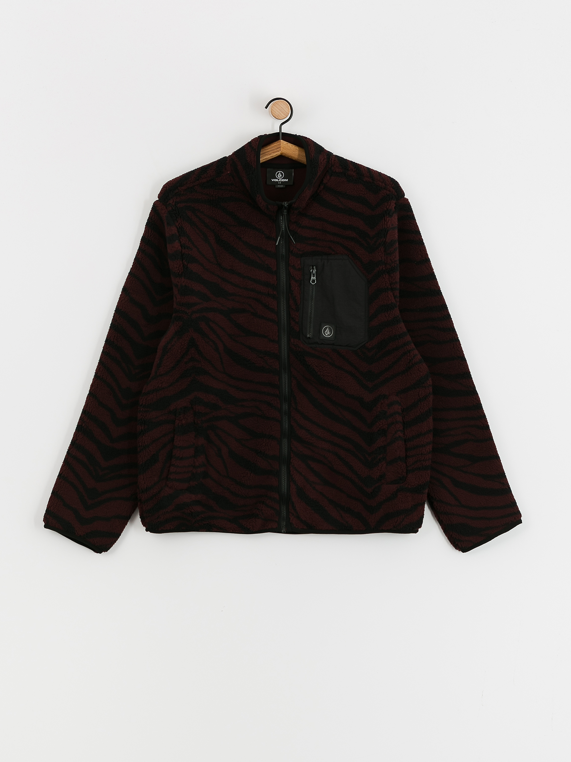 Férfi Volcom Muzzer Fuzzar Zip Polár pulóver (bitter chocolate)