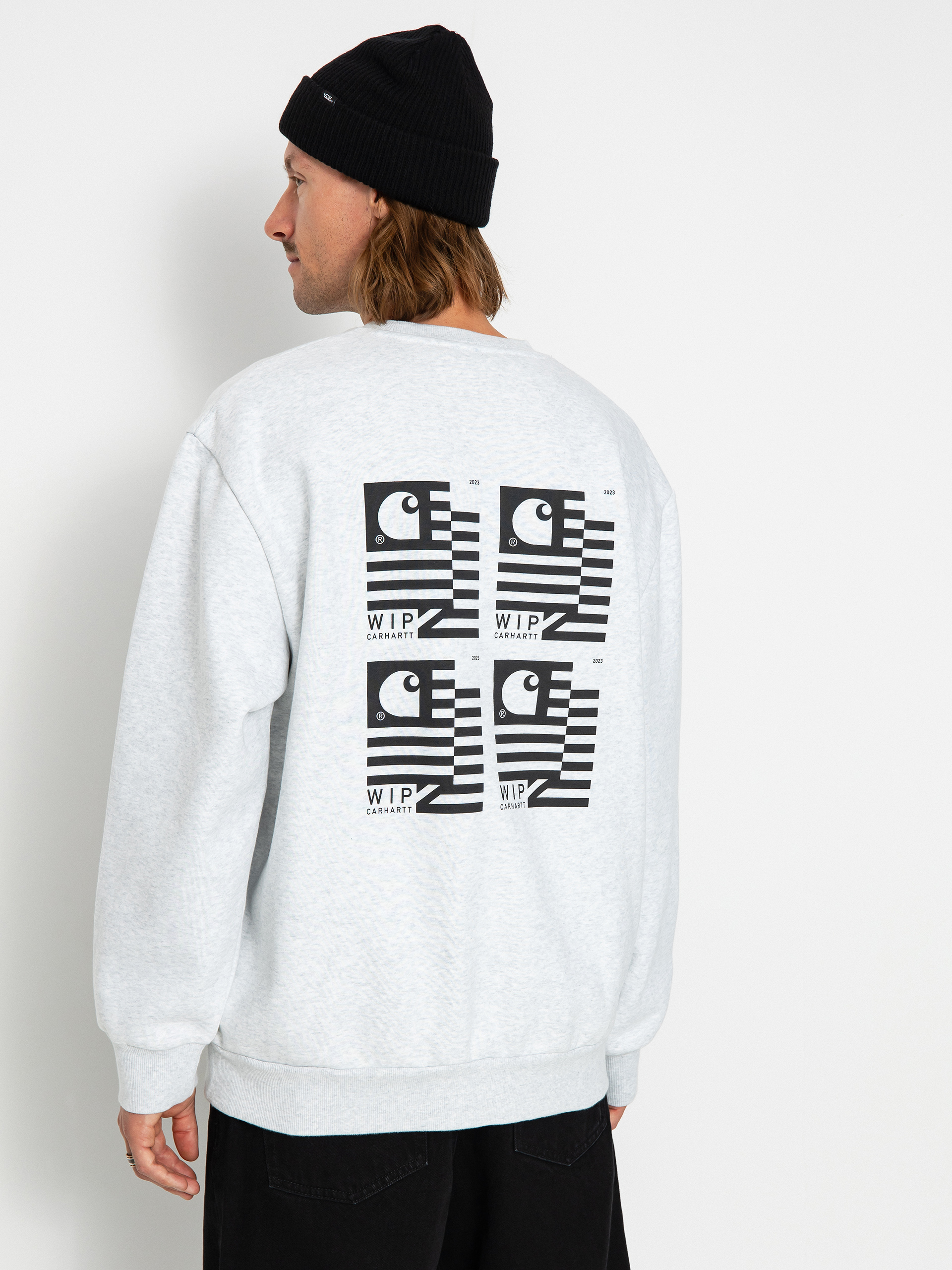 Carhartt WIP Stamp State Pulóver (ash heather/black)