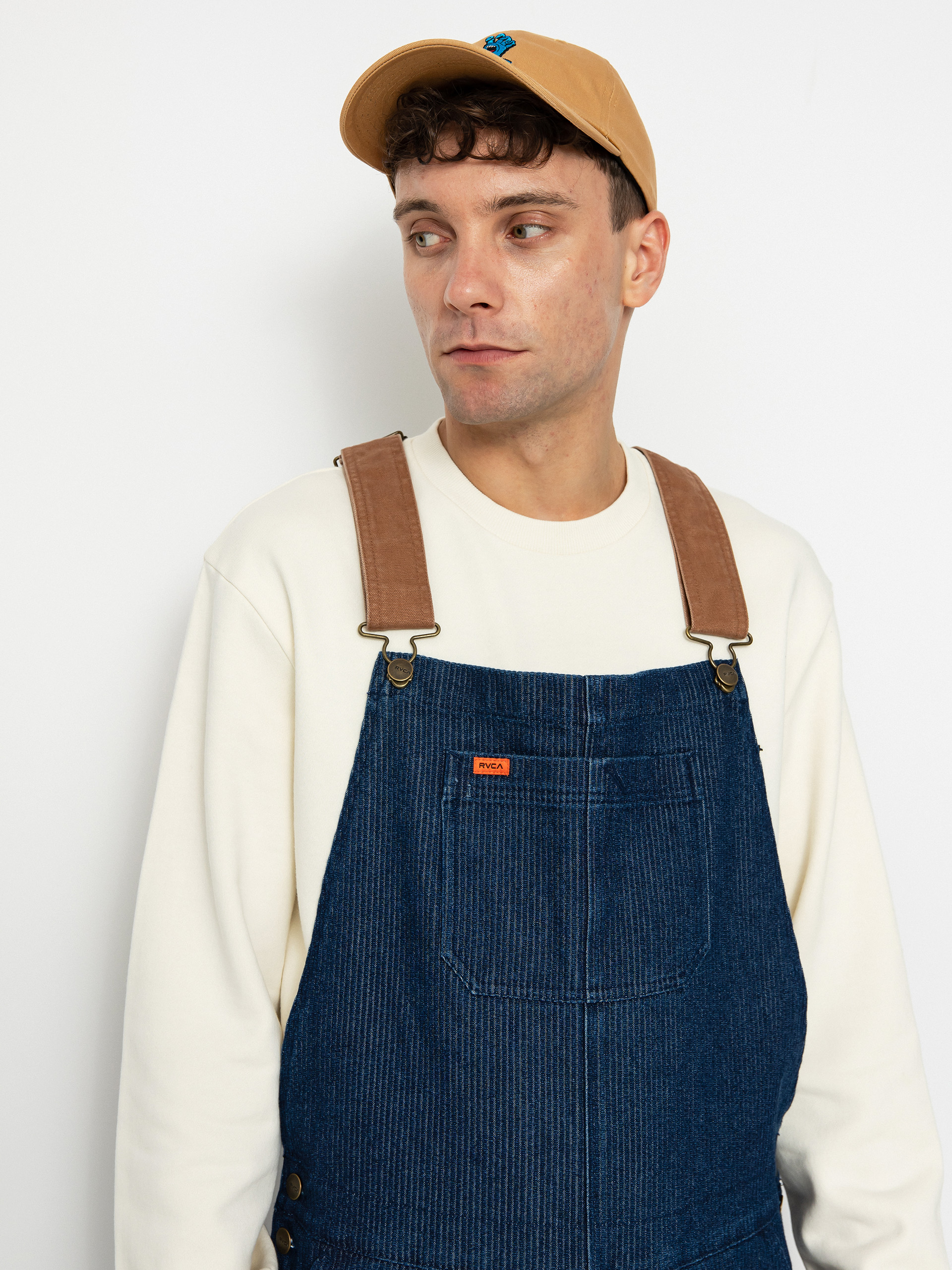 RVCA Chainmail Overall Kisnadrág (blue depths)