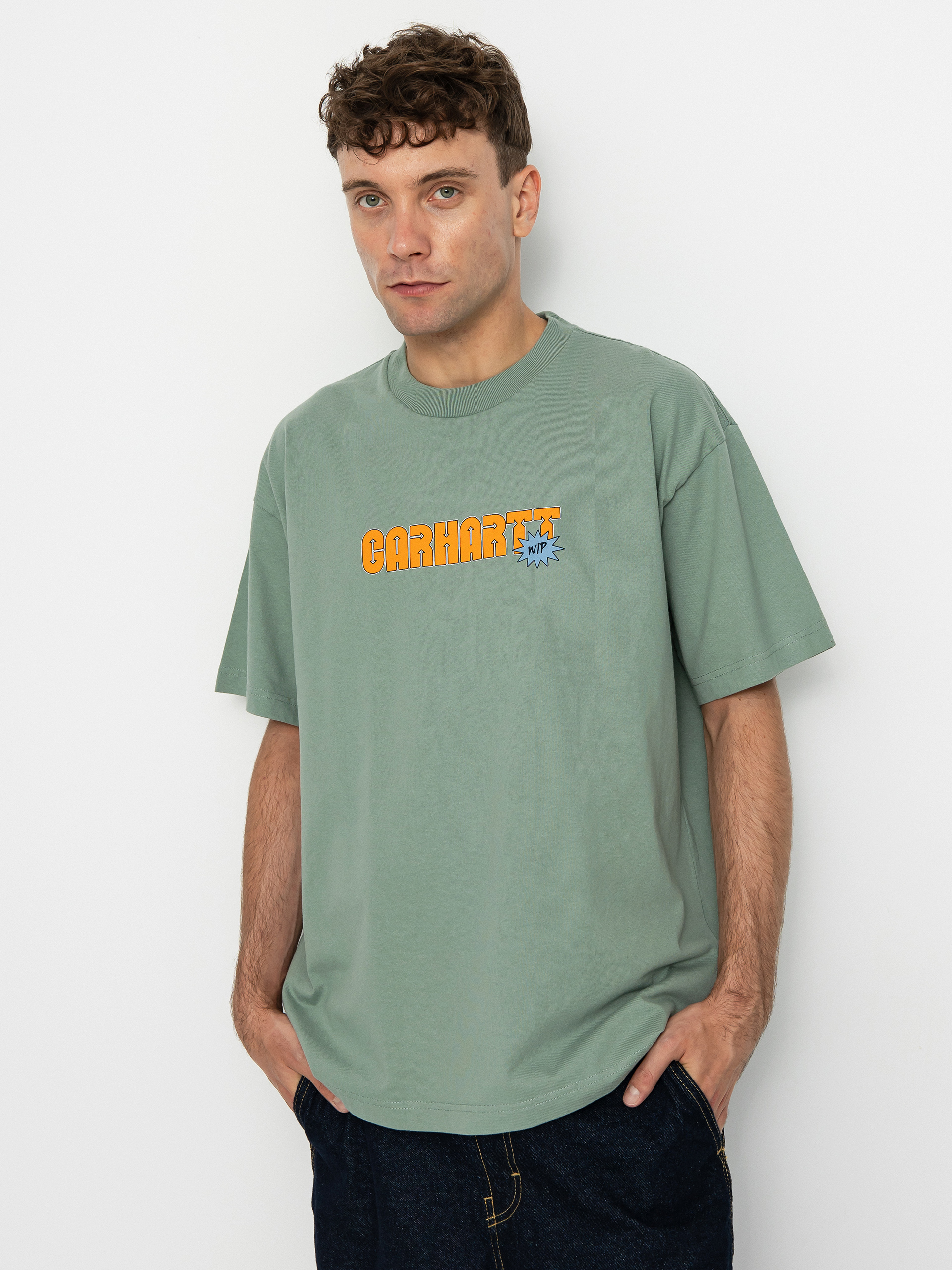 Carhartt WIP Arrow Script Póló (glassy teal)