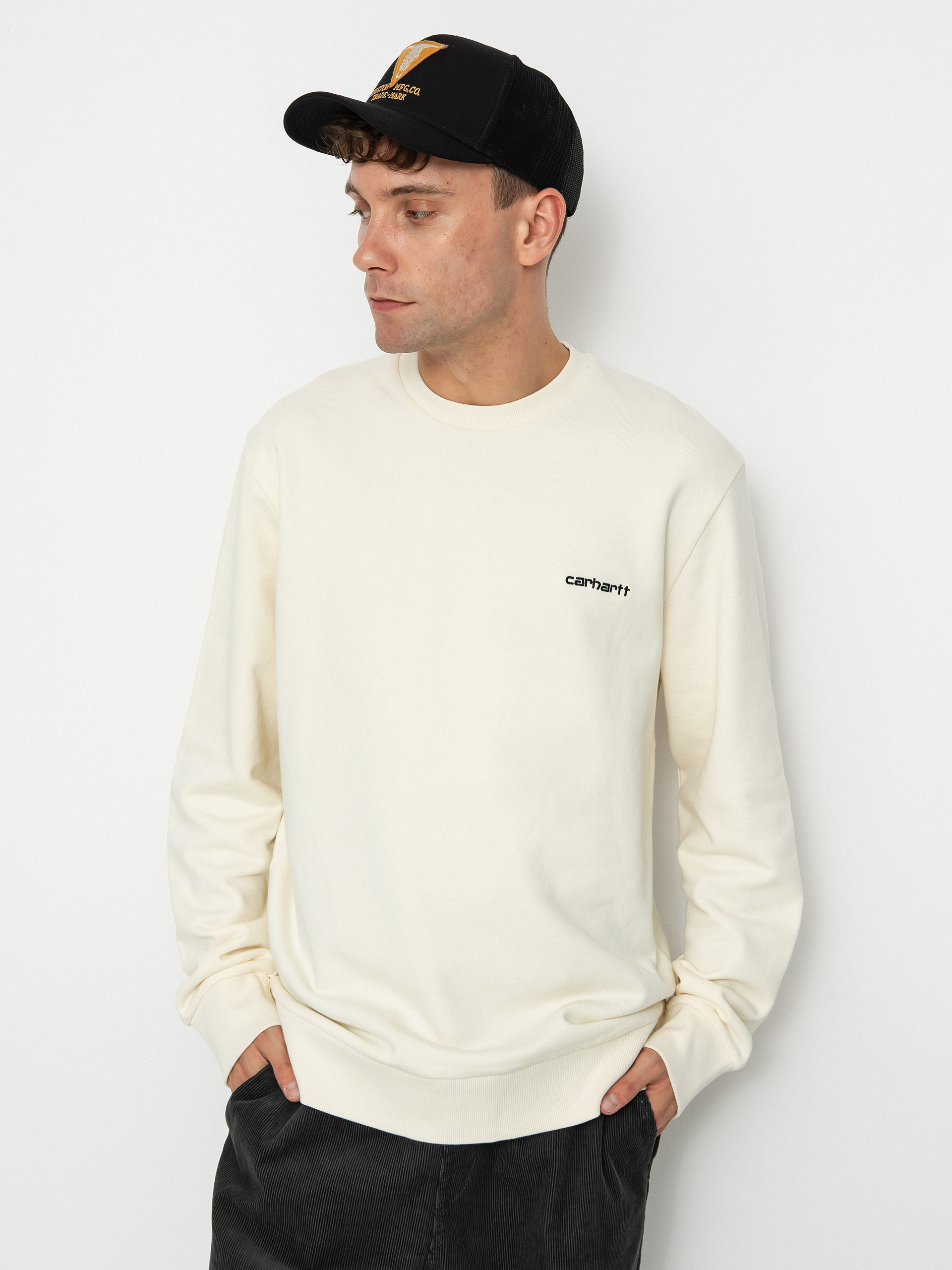 Carhartt WIP Script Embroidery Pulóver (wax/black)