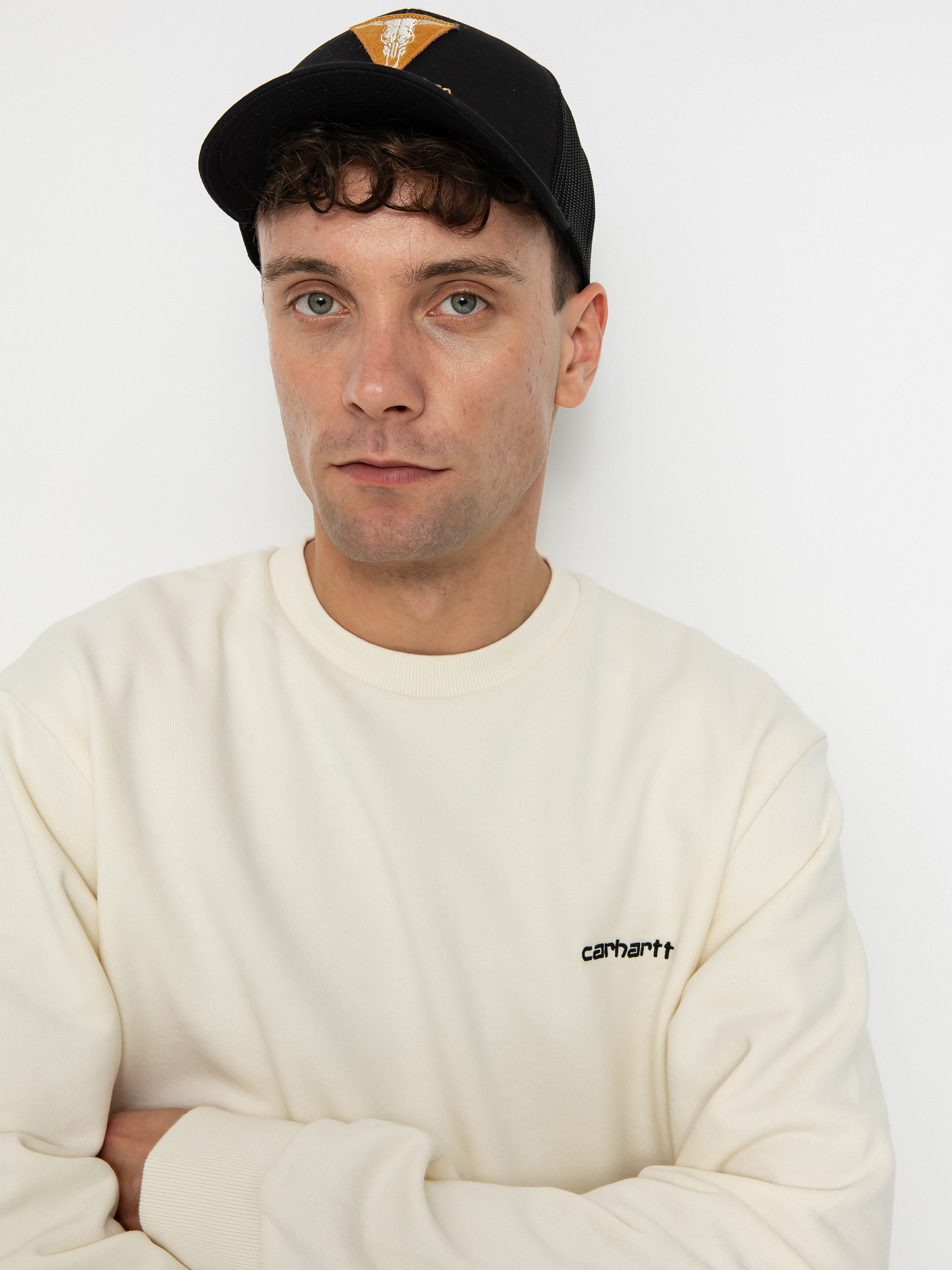 Carhartt WIP Script Embroidery Pulóver (wax/black)