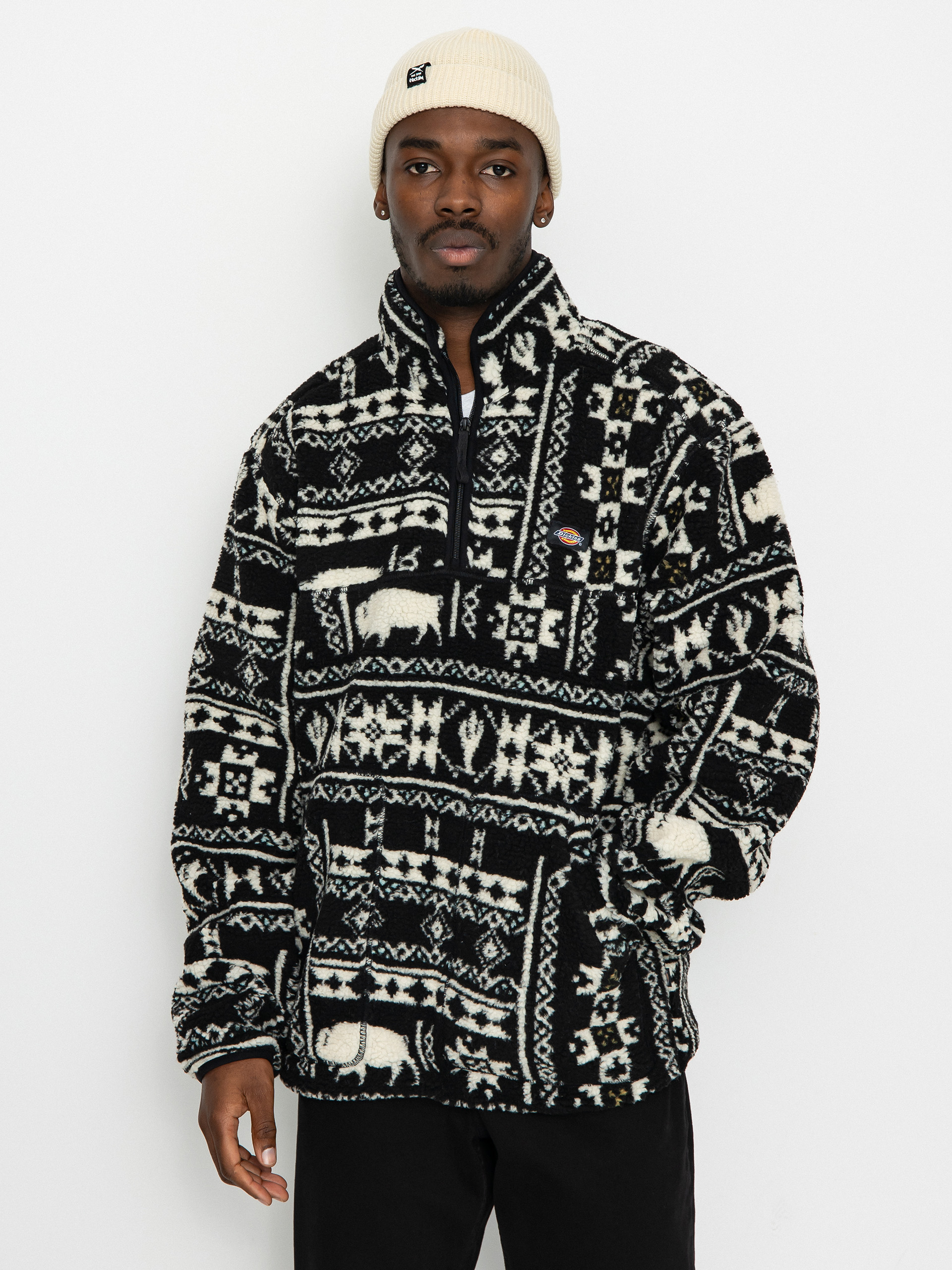 Férfi Dickies Hays Quarter Zip Polár pulóver (nordic pttrn db)