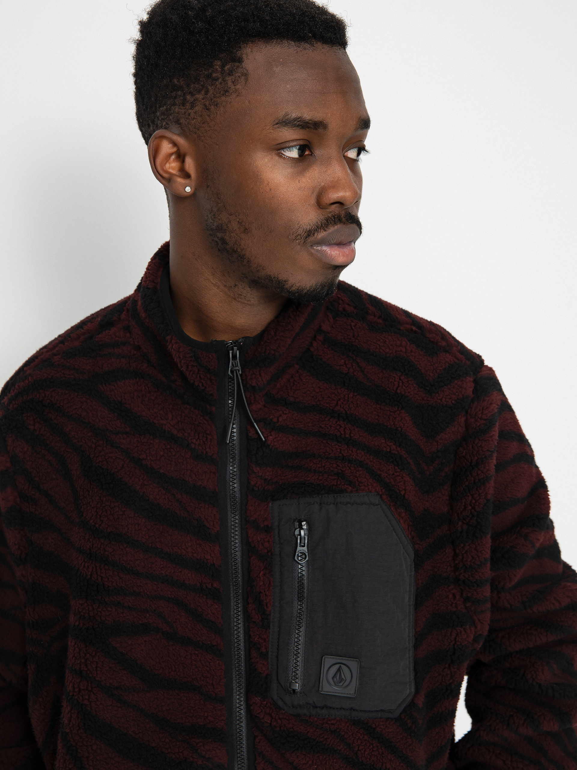 Férfi Volcom Muzzer Fuzzar Zip Polár pulóver (bitter chocolate)