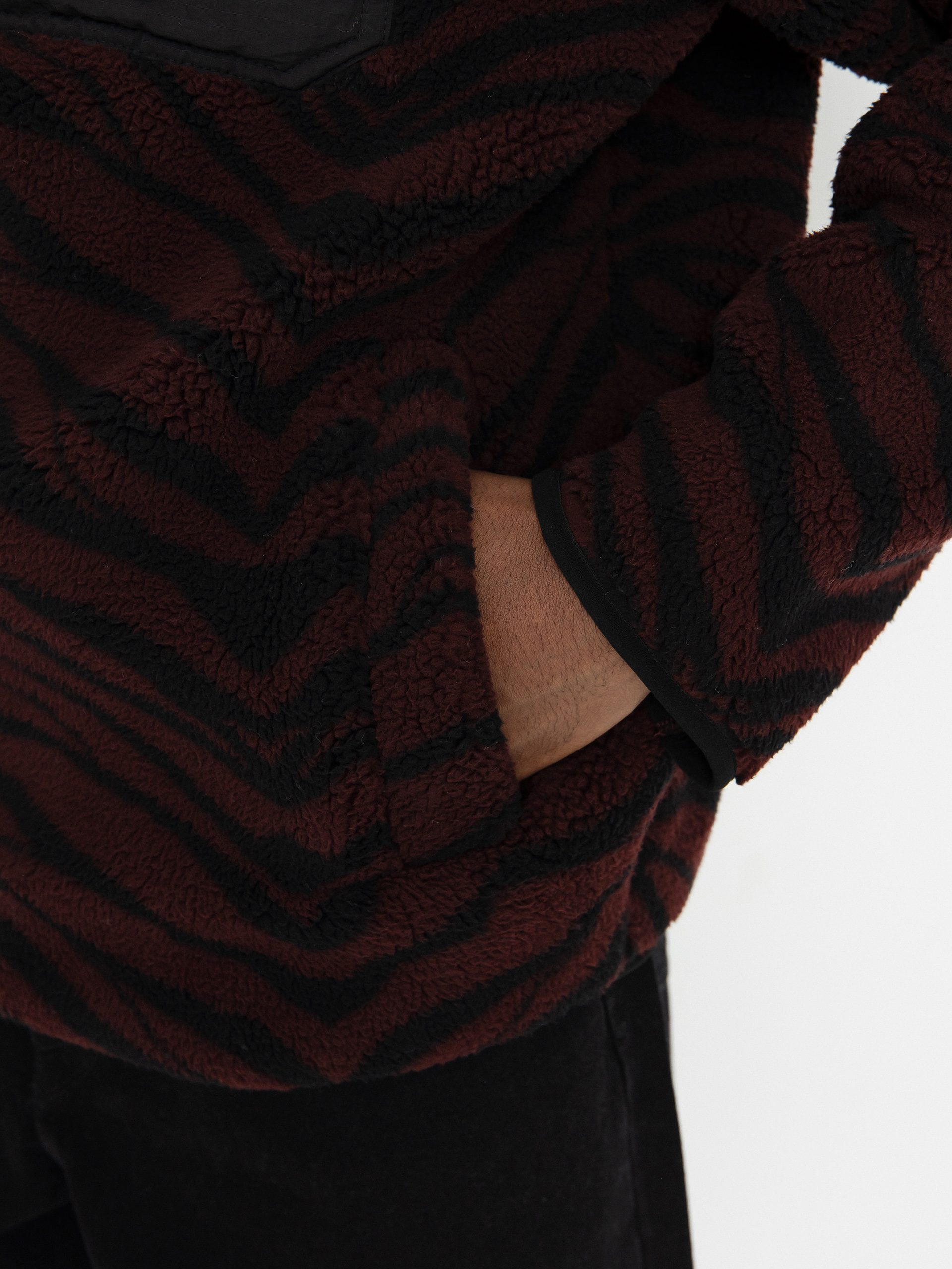 Férfi Volcom Muzzer Fuzzar Zip Polár pulóver (bitter chocolate)