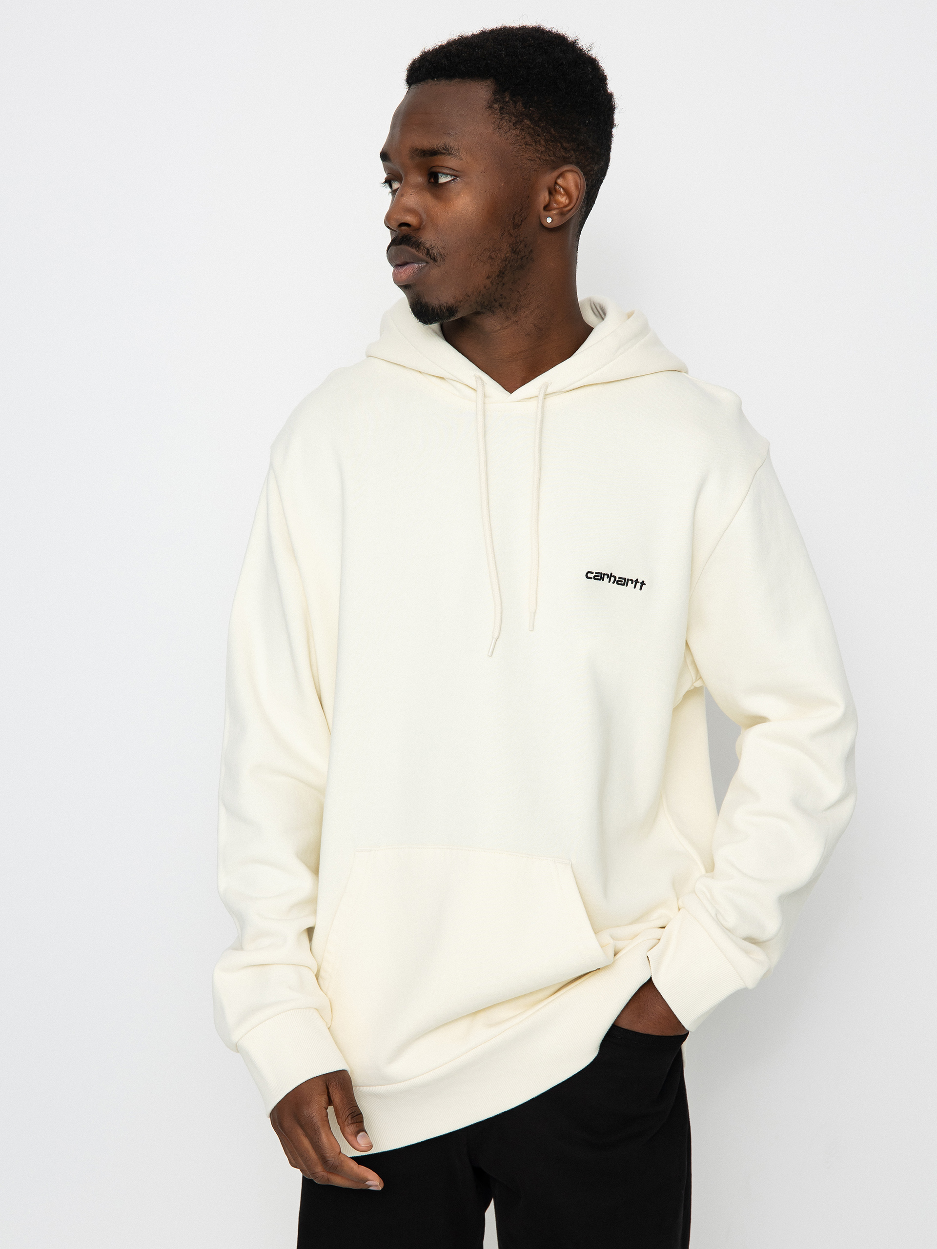 Carhartt WIP Script Embroidery HD Kapucnis pulóver (wax/black)