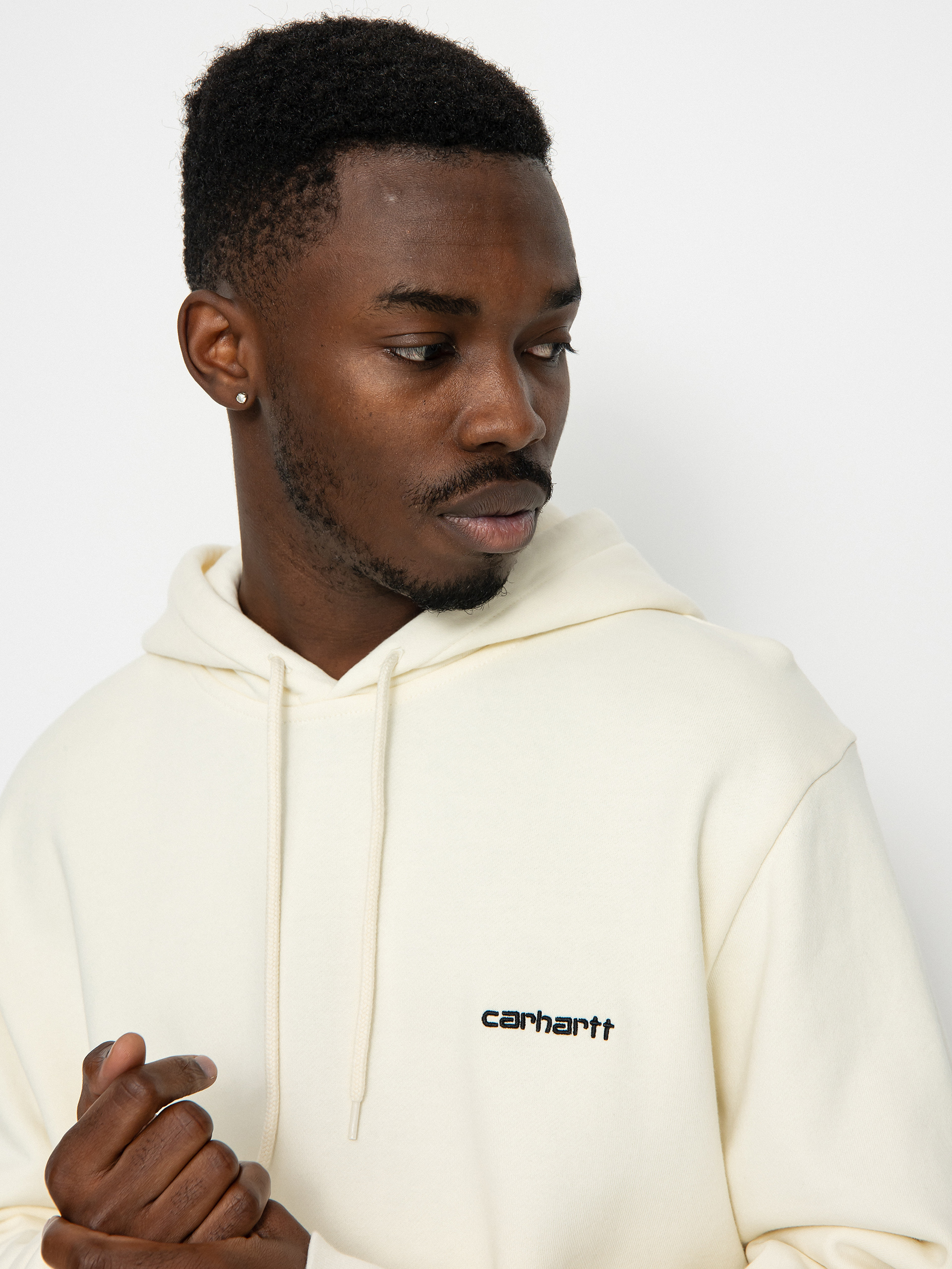 Carhartt WIP Script Embroidery HD Kapucnis pulóver (wax/black)