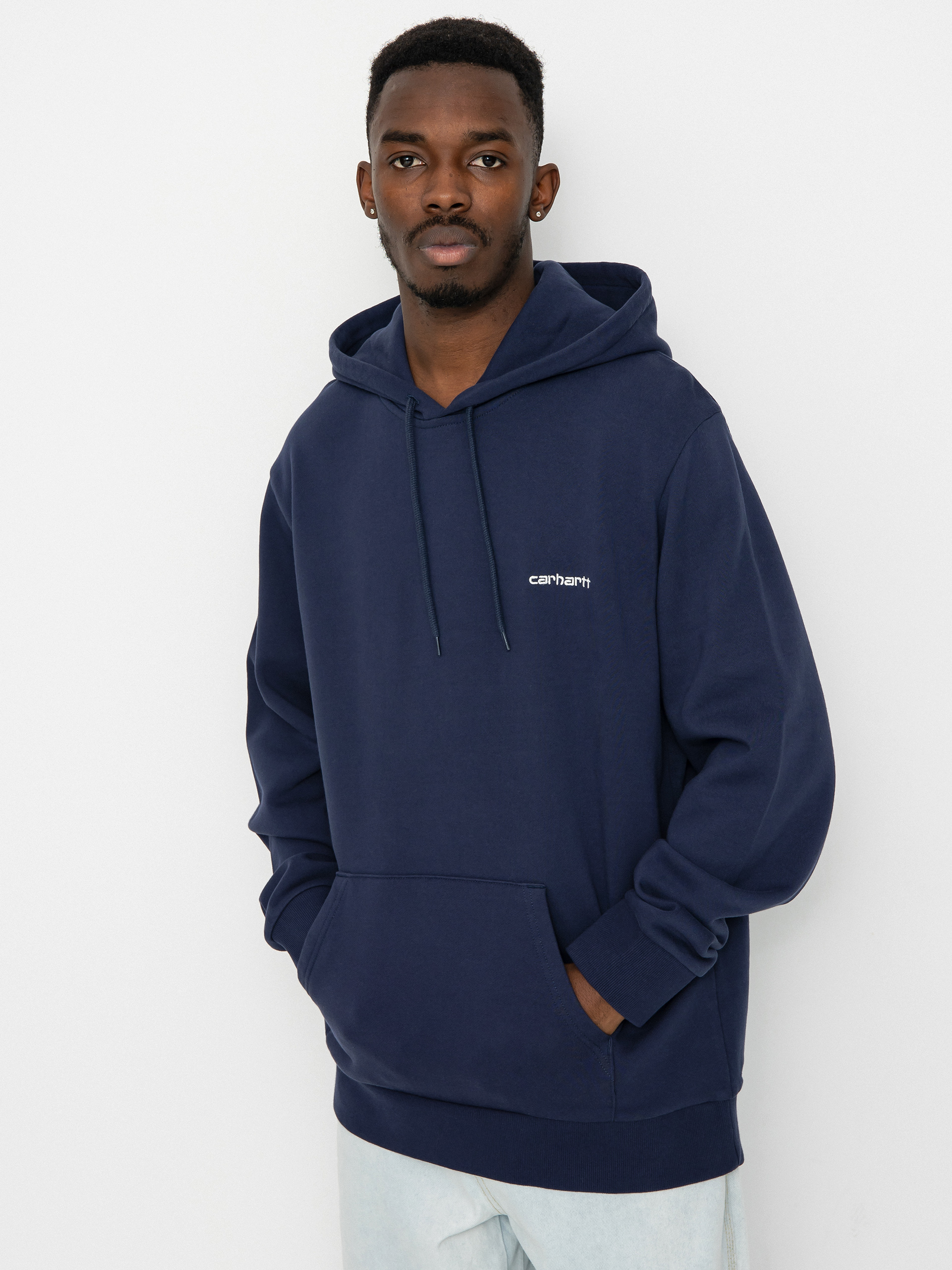 Carhartt WIP Script Embroidery HD Kapucnis pulóver (blue/white)