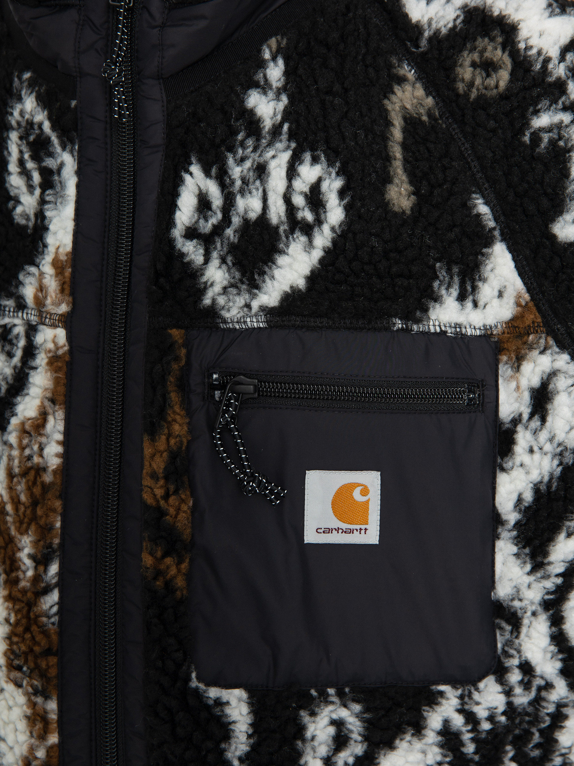 Carhartt WIP Prentis Liner Mellény (baru jacquard black/black)