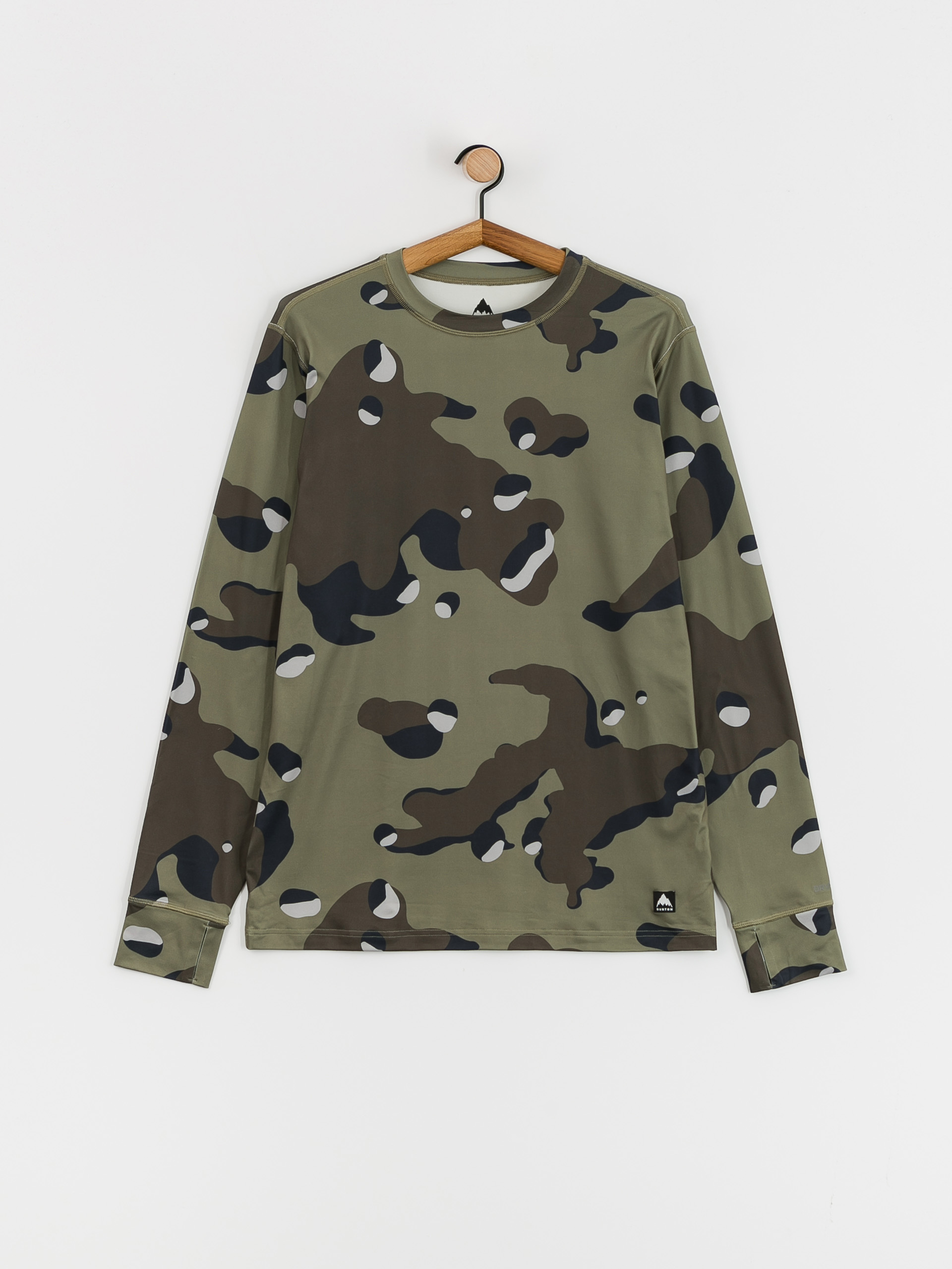 Férfi Burton Midweight Base Layer Crewneck Hosszú ujjú felső (forest moss cookie camo)