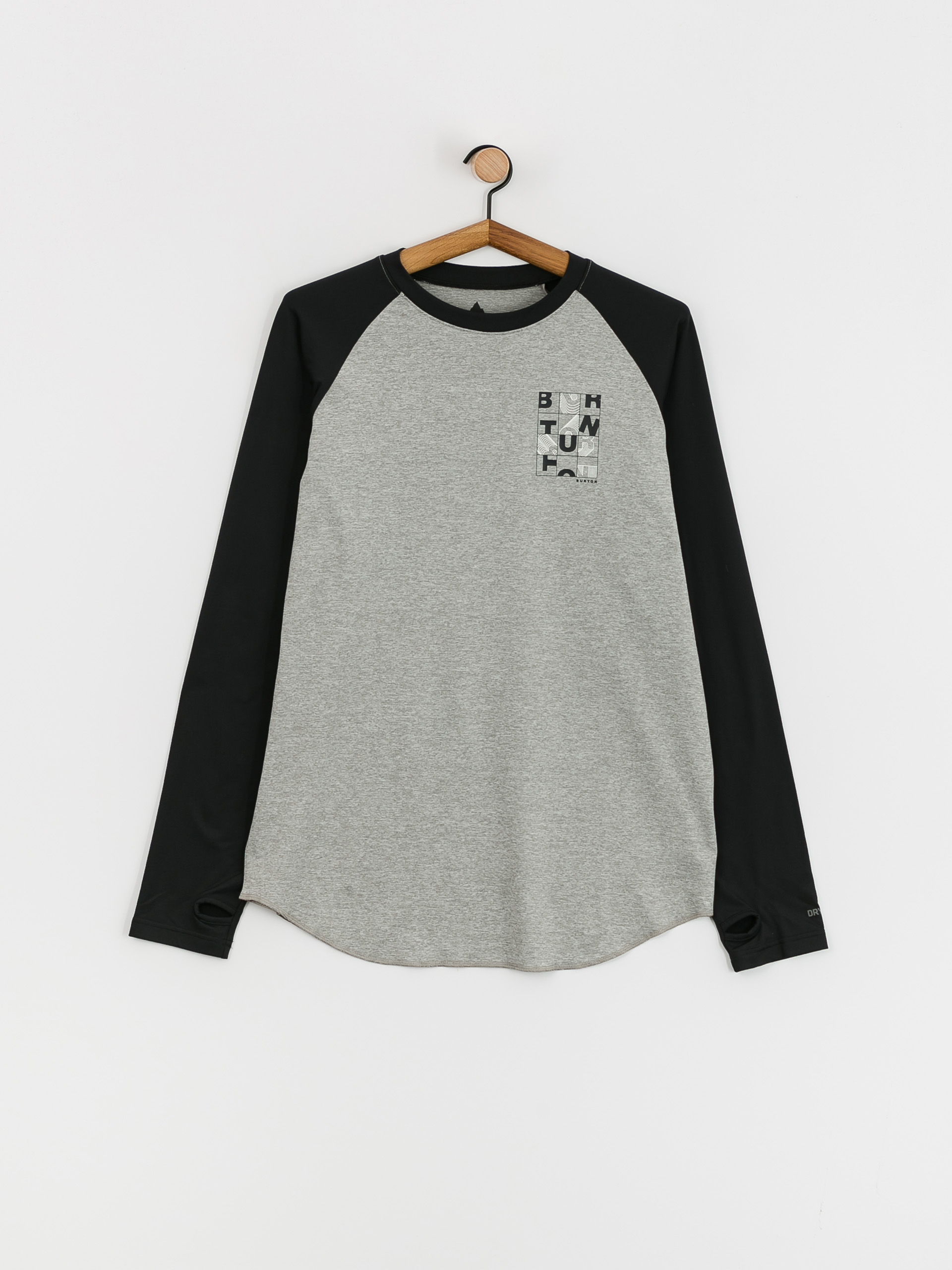 Férfi Burton Roadie Base Layer Tech Hosszú ujjú felső (true black/gray heather)