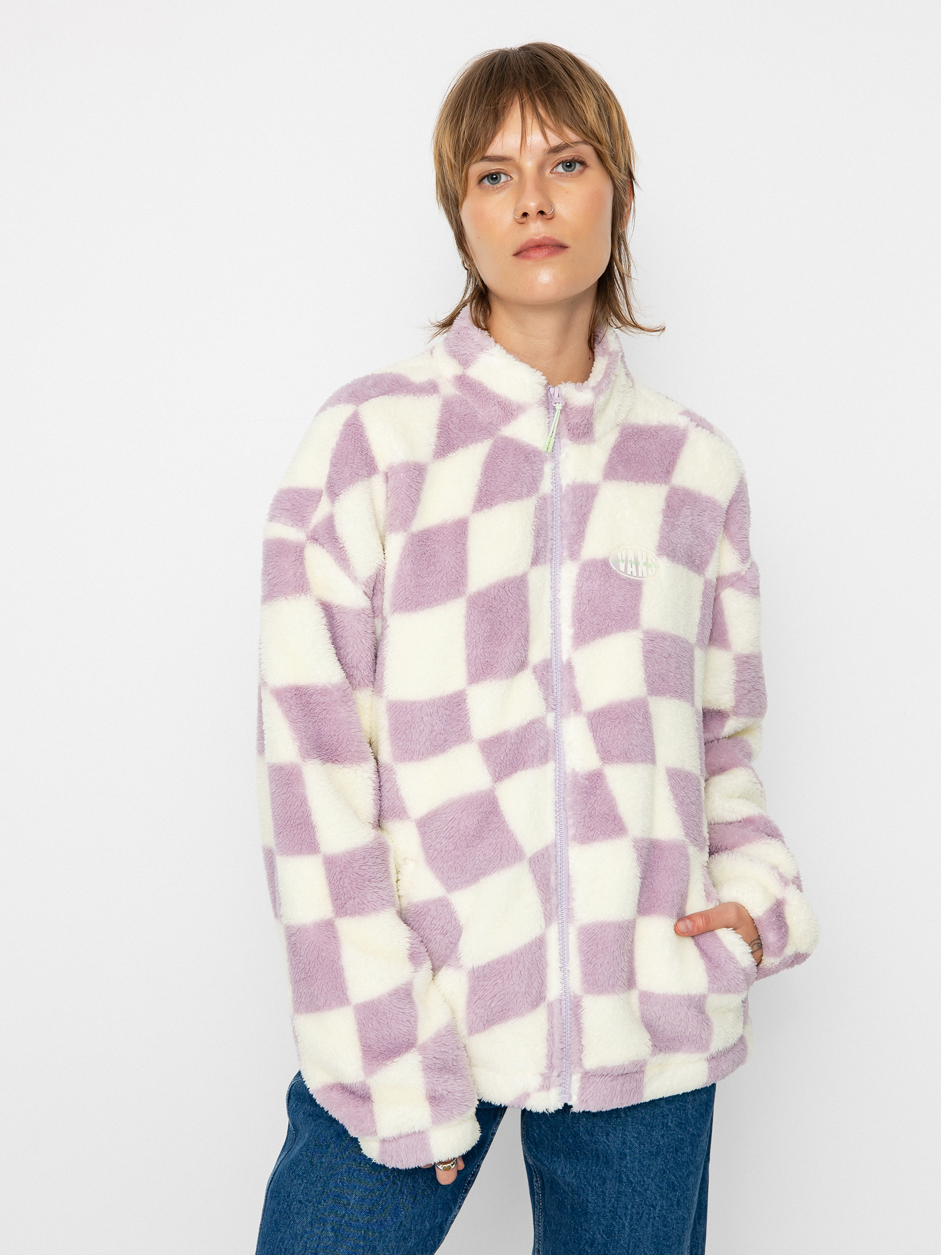 Női Vans Digital Trip Mock Zip Polár pulóver (digital dementia lavender frost)