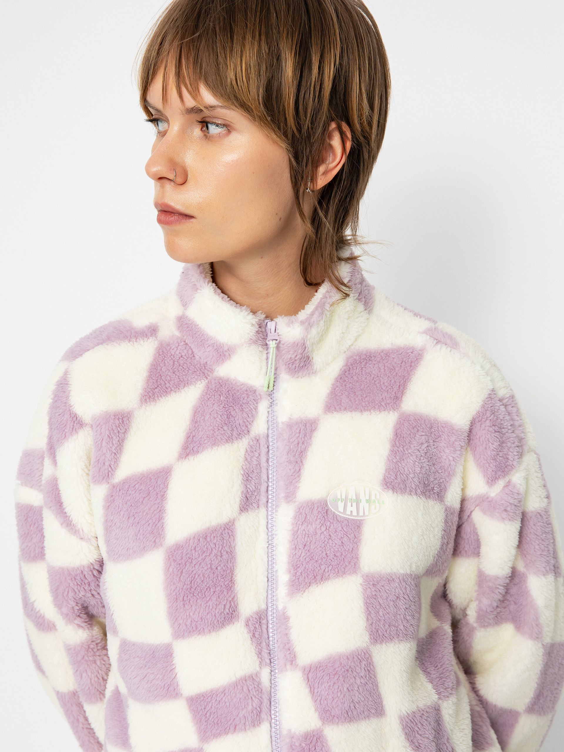 Női Vans Digital Trip Mock Zip Polár pulóver (digital dementia lavender frost)