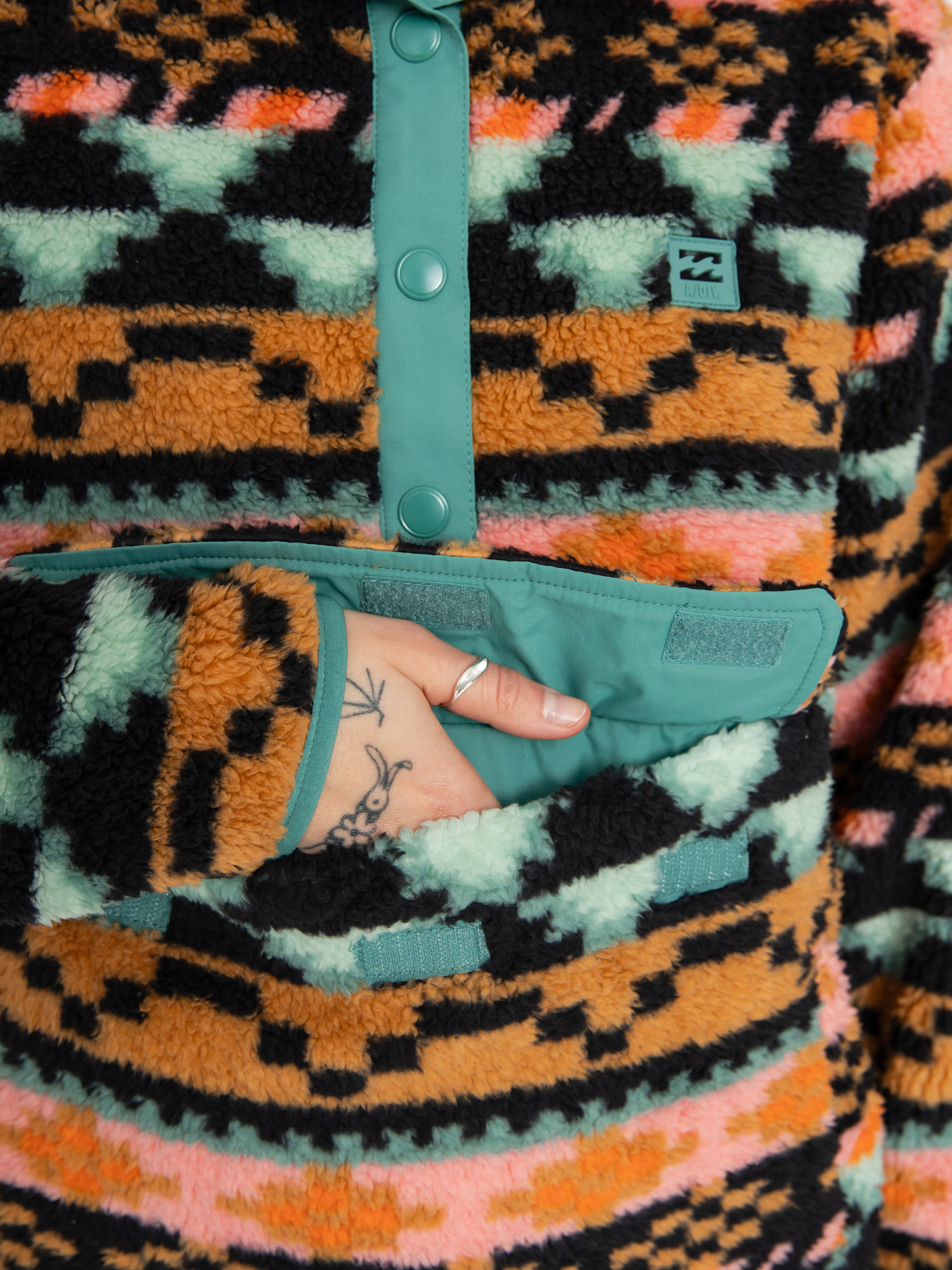 Női Billabong Switchback Pullover Polár pulóver (black multi)