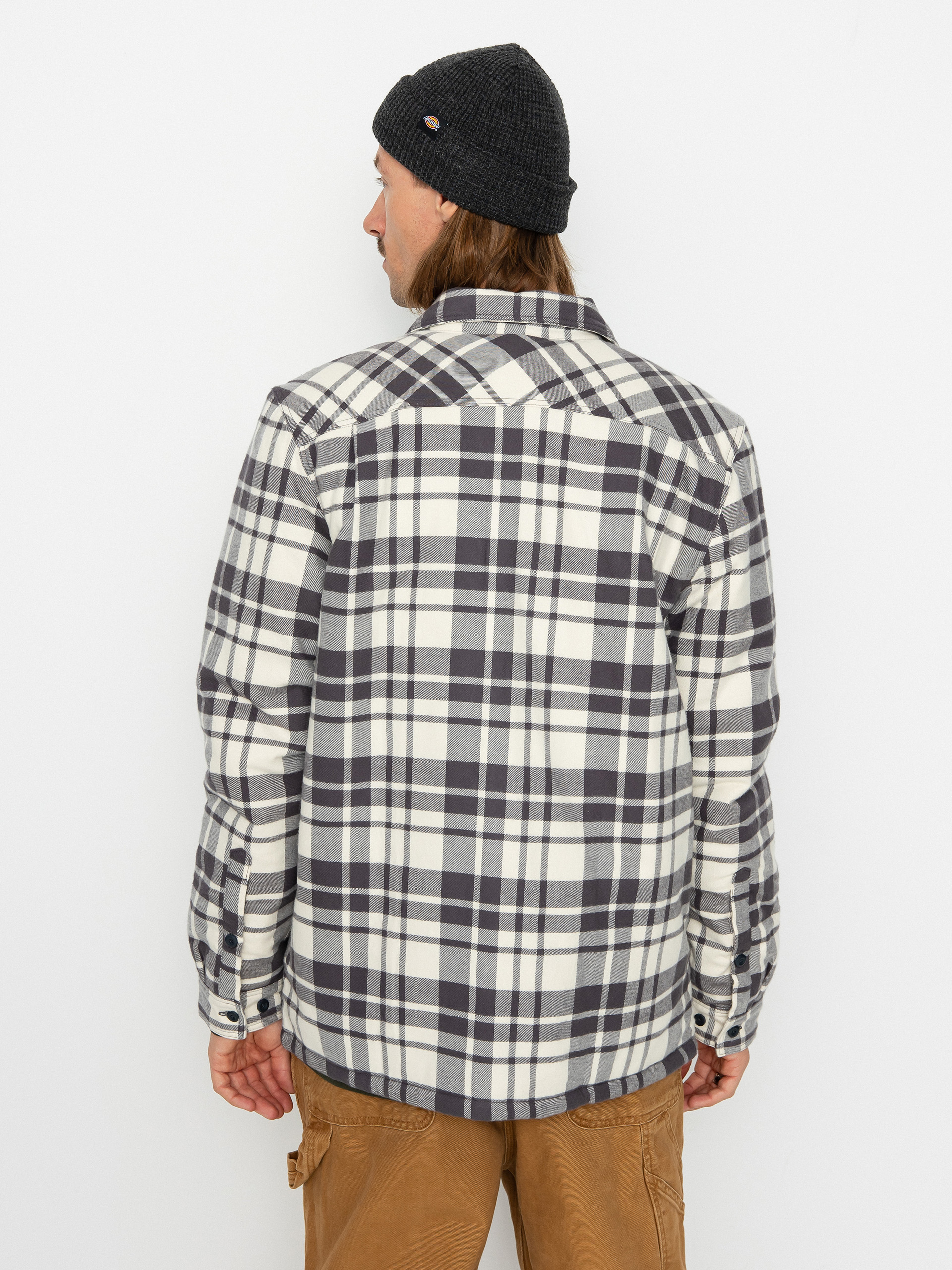 Patagonia Insulated Organic Cotton Fjord Flannel Dzseki (ice caps/smolder blue)