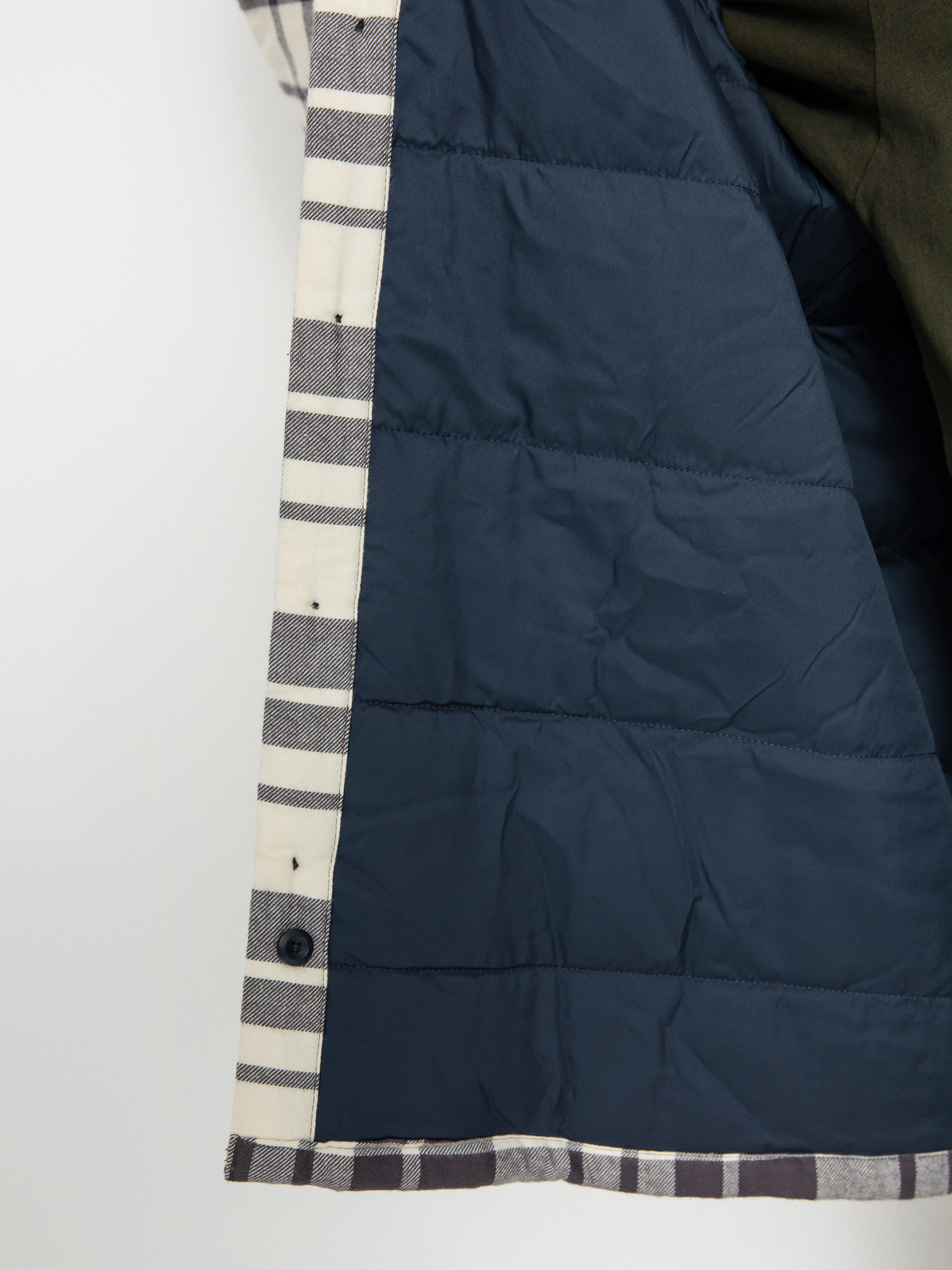 Patagonia Insulated Organic Cotton Fjord Flannel Dzseki (ice caps/smolder blue)